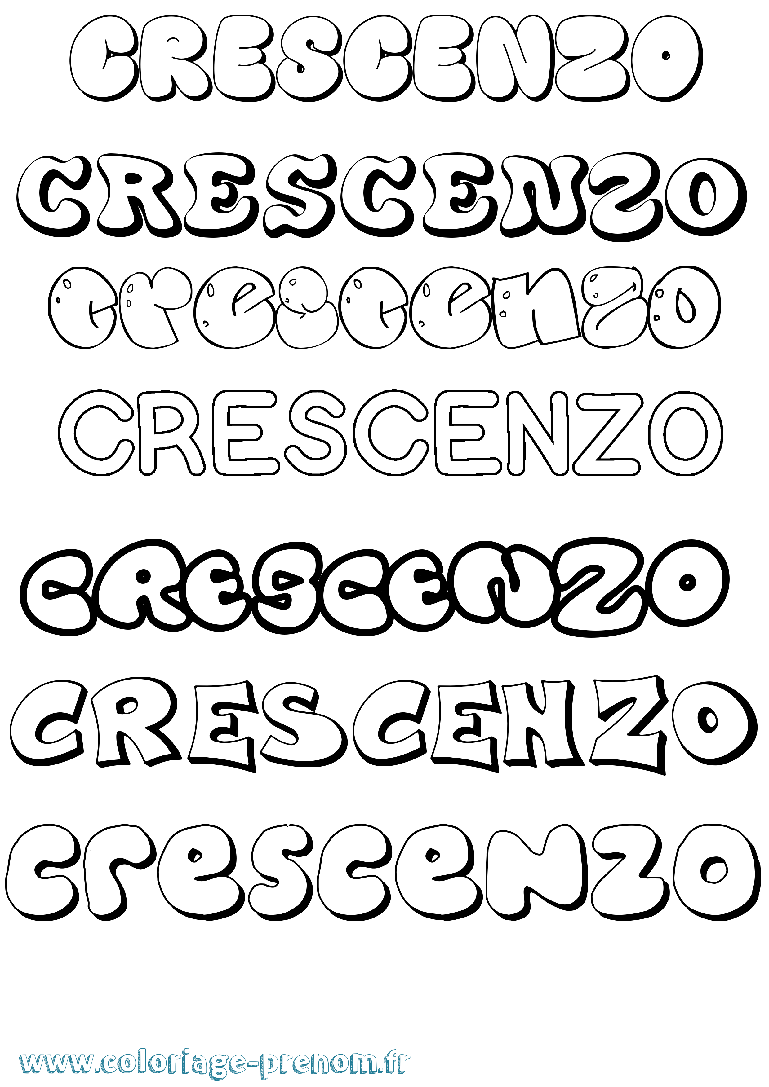 Coloriage Crescenzo Bubble Coloriage prénom Crescenzo Bubble