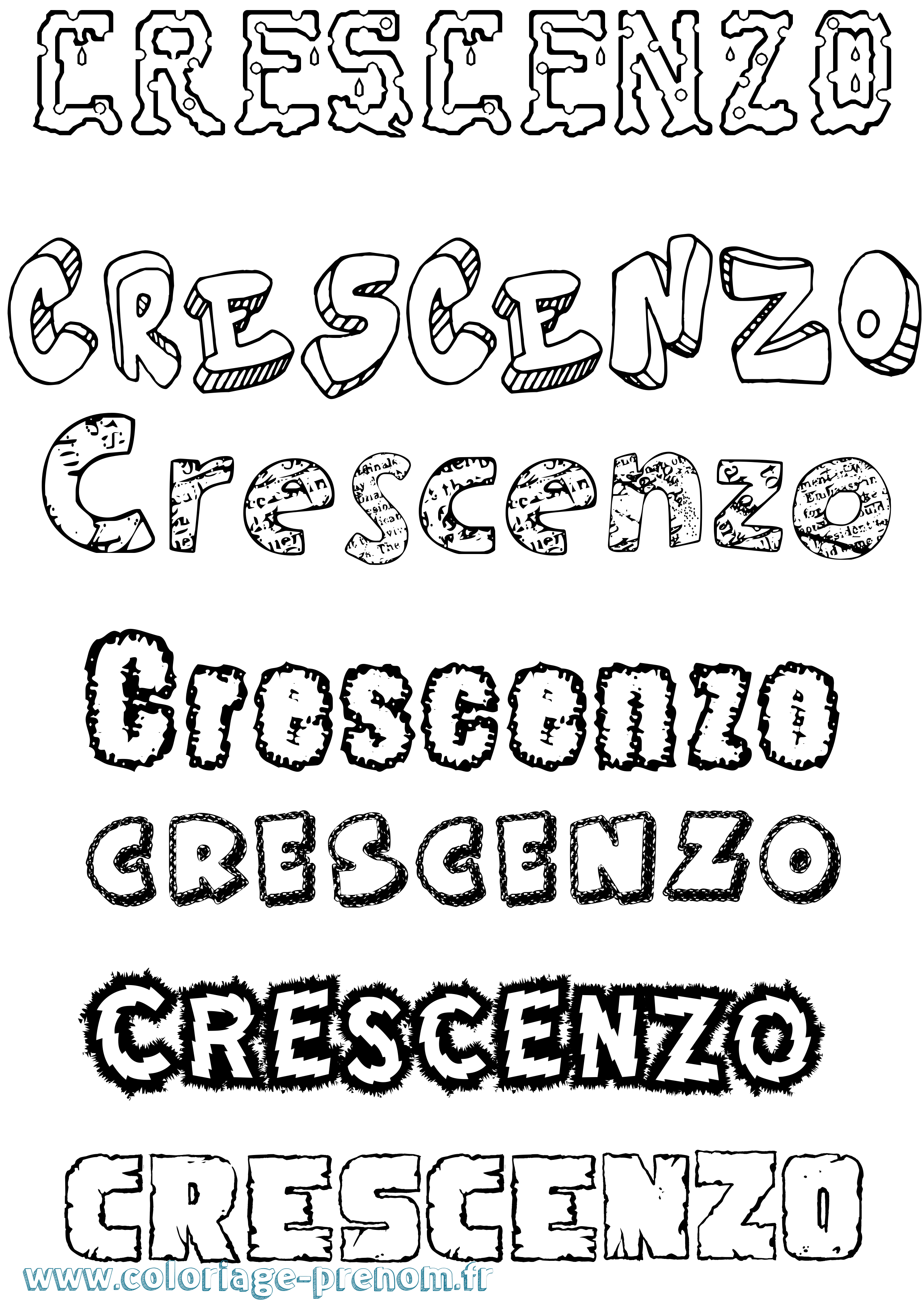 Coloriage Crescenzo Destructuré Coloriage prénom Crescenzo Destructuré