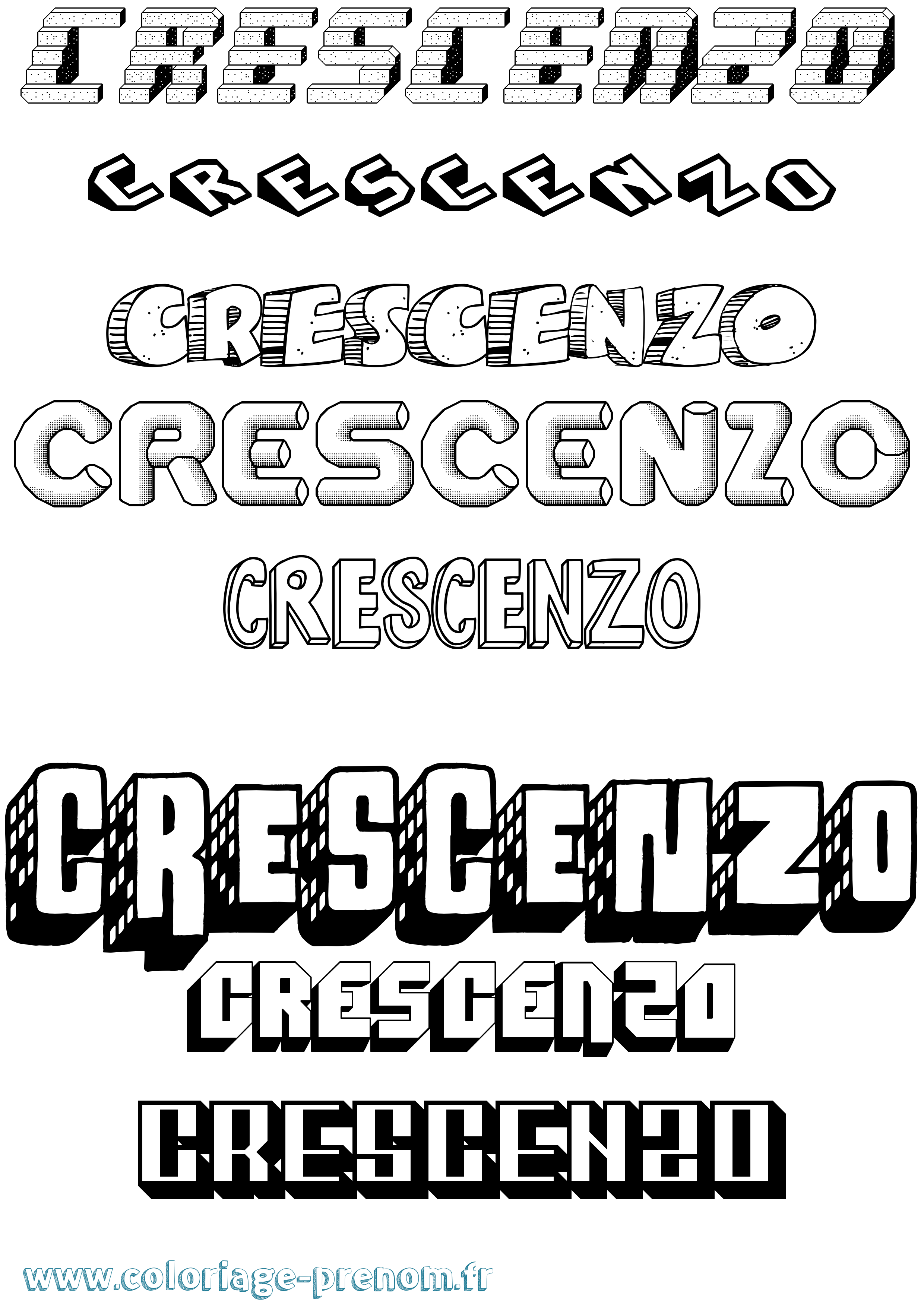 Coloriage Crescenzo Effet 3D Coloriage prénom Crescenzo Effet 3D