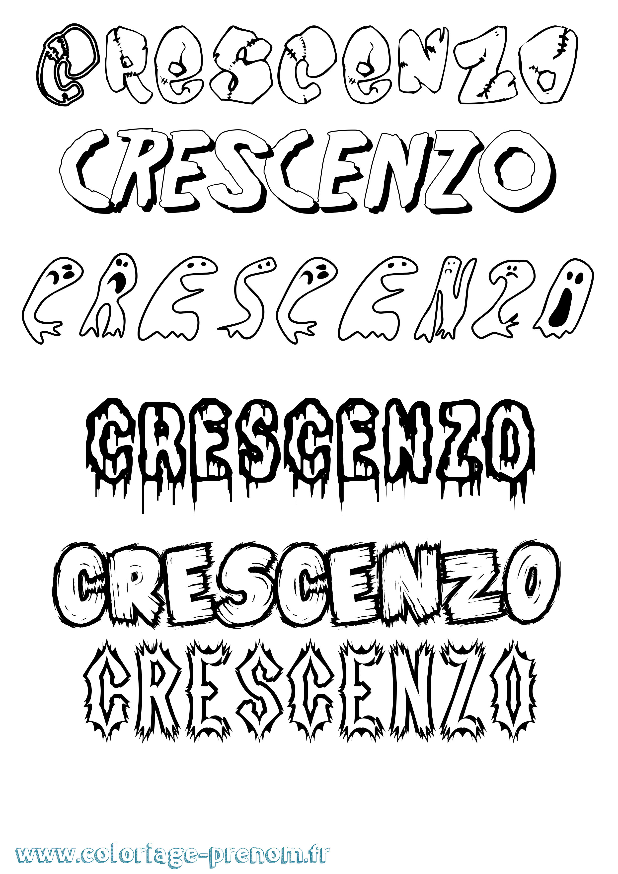 Coloriage Crescenzo Frisson Coloriage prénom Crescenzo Frisson