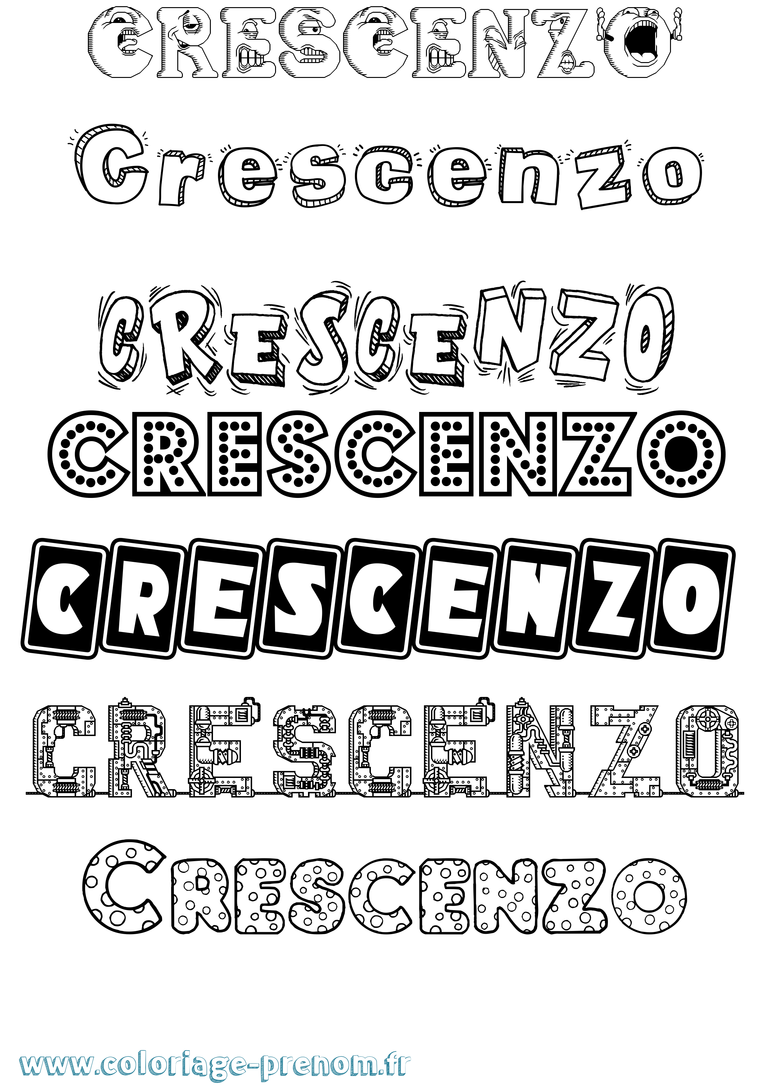 Coloriage Crescenzo Fun Coloriage prénom Crescenzo Fun