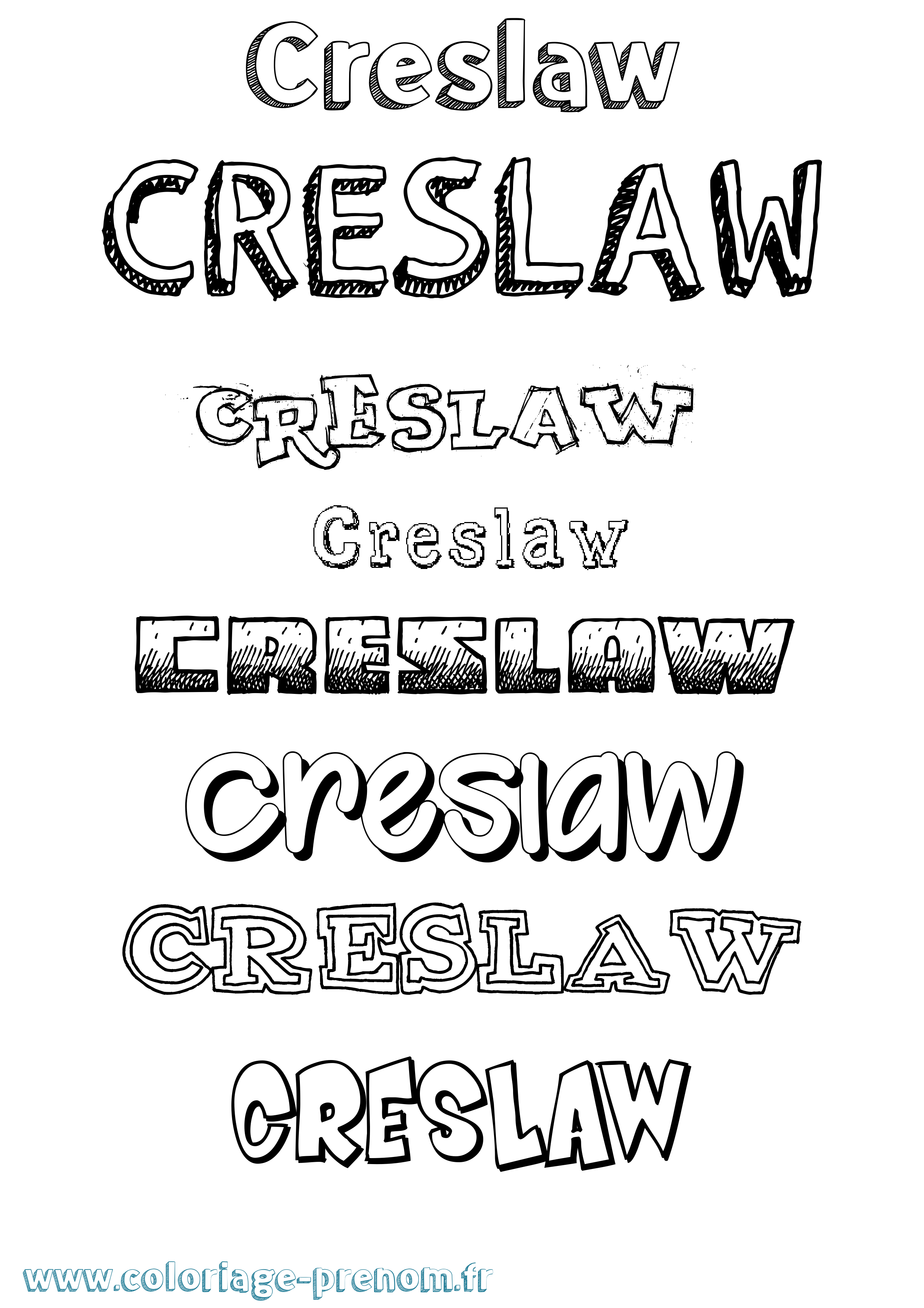 Coloriage Creslaw Dessiné Coloriage prénom Creslaw Dessiné