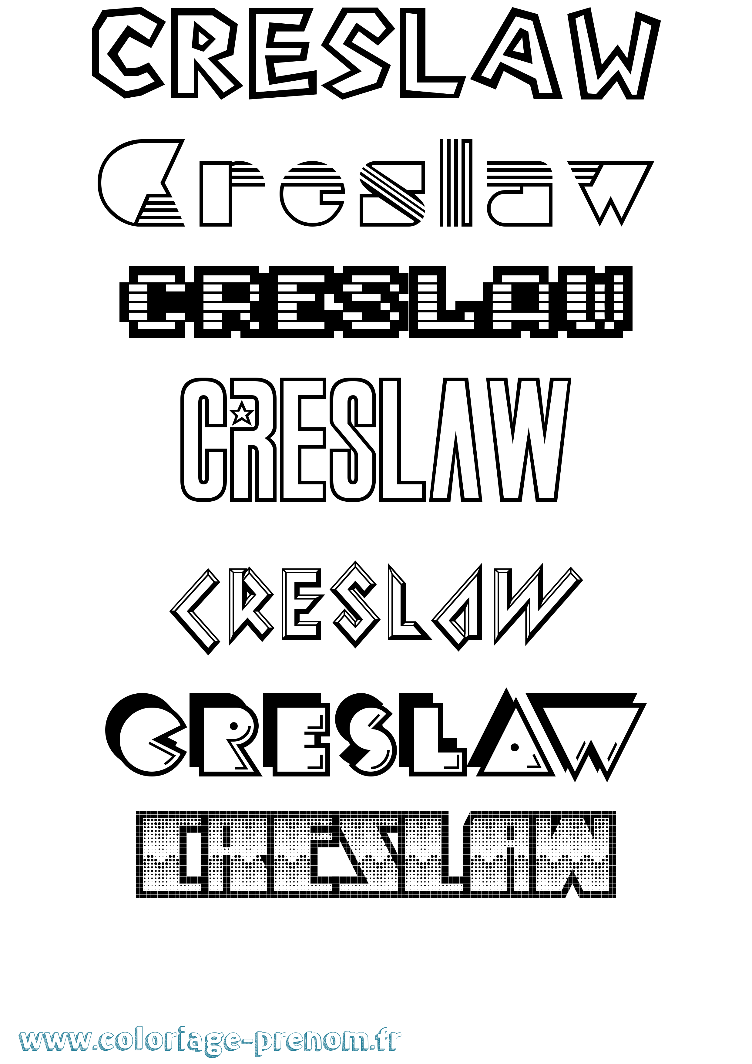 Coloriage Creslaw Jeux Vidéos Coloriage prénom Creslaw Jeux Vidéos