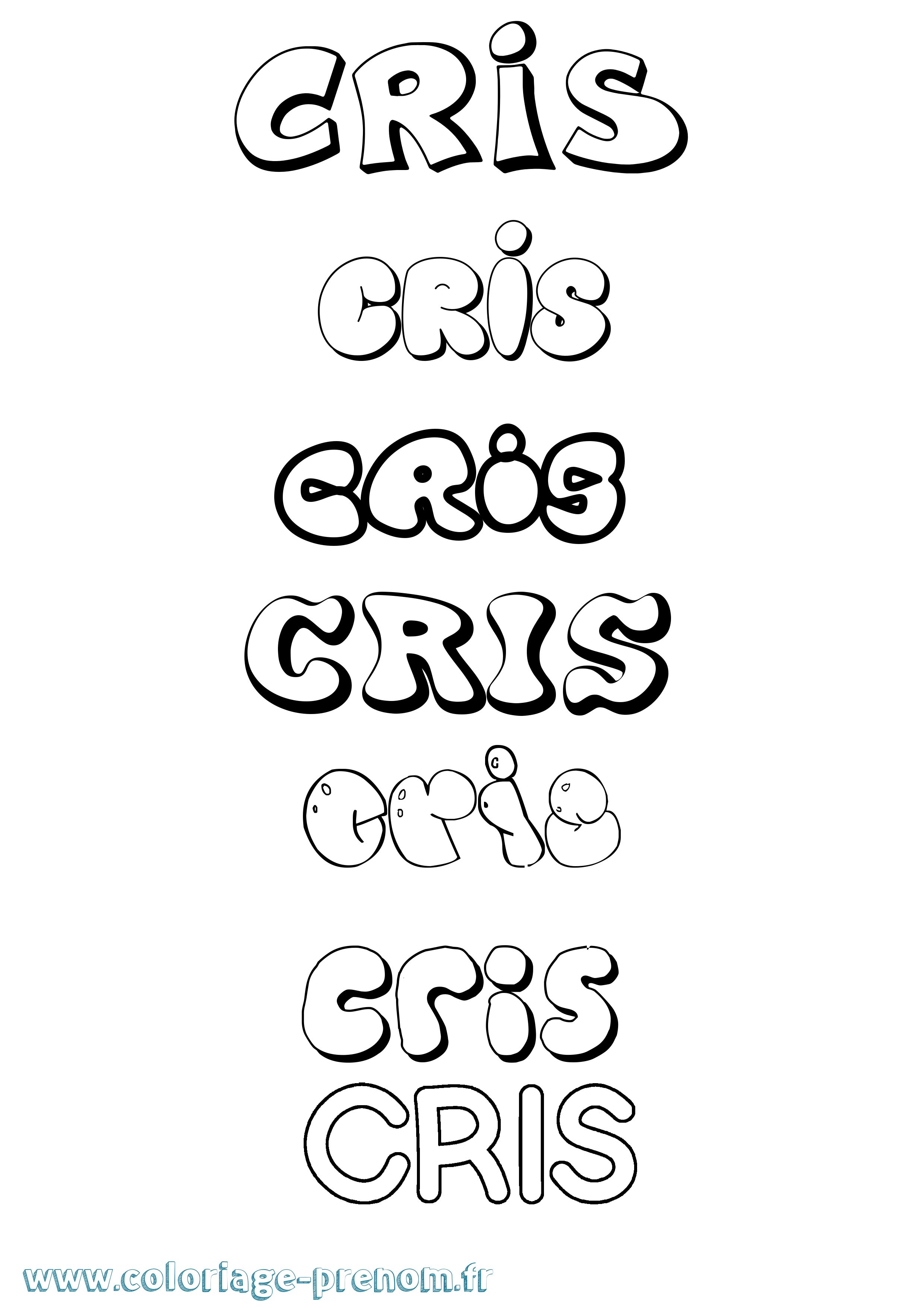 Coloriage Cris Bubble Coloriage prénom Cris Bubble