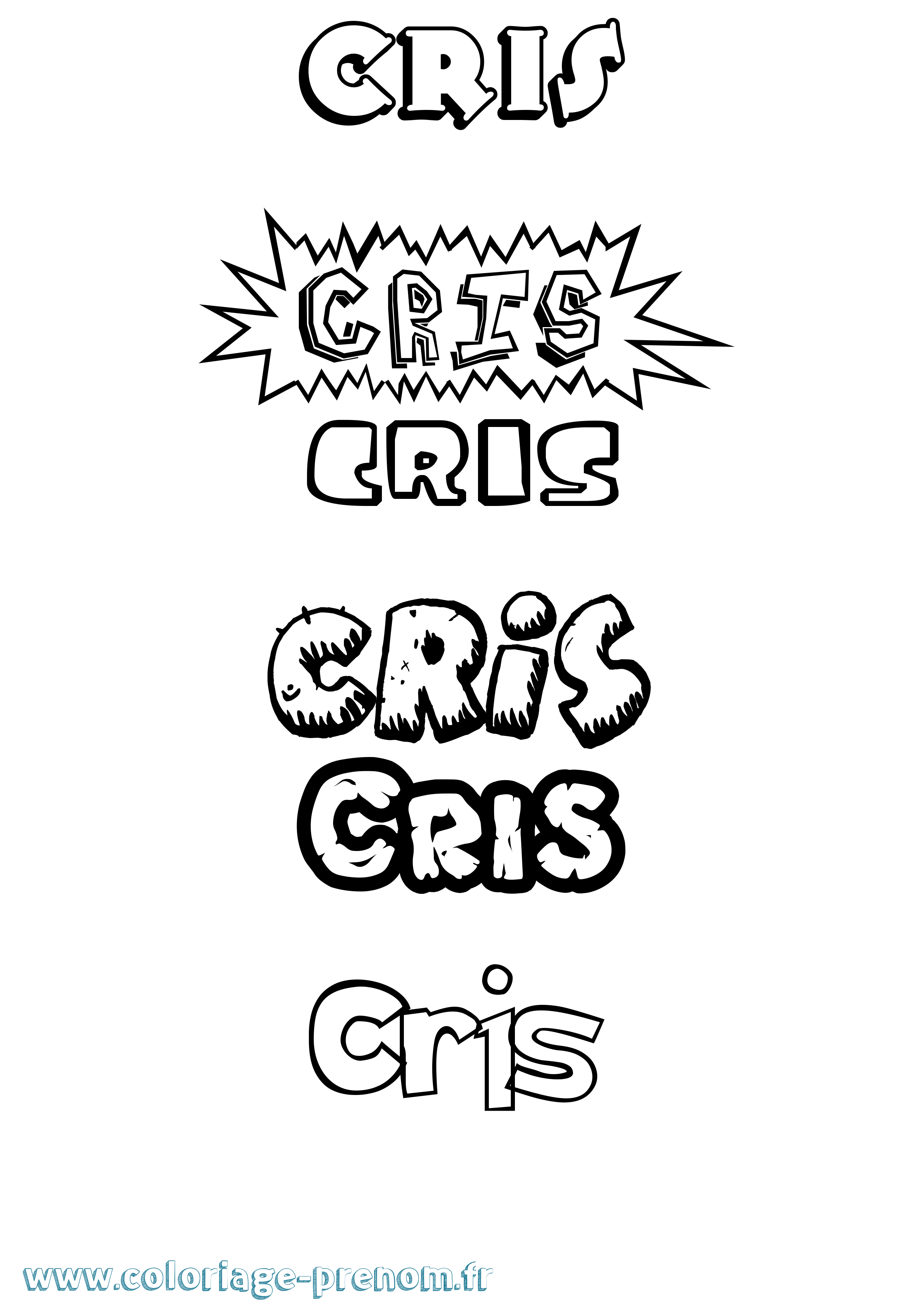 Coloriage Cris Dessin Animé Coloriage prénom Cris Dessin Animé