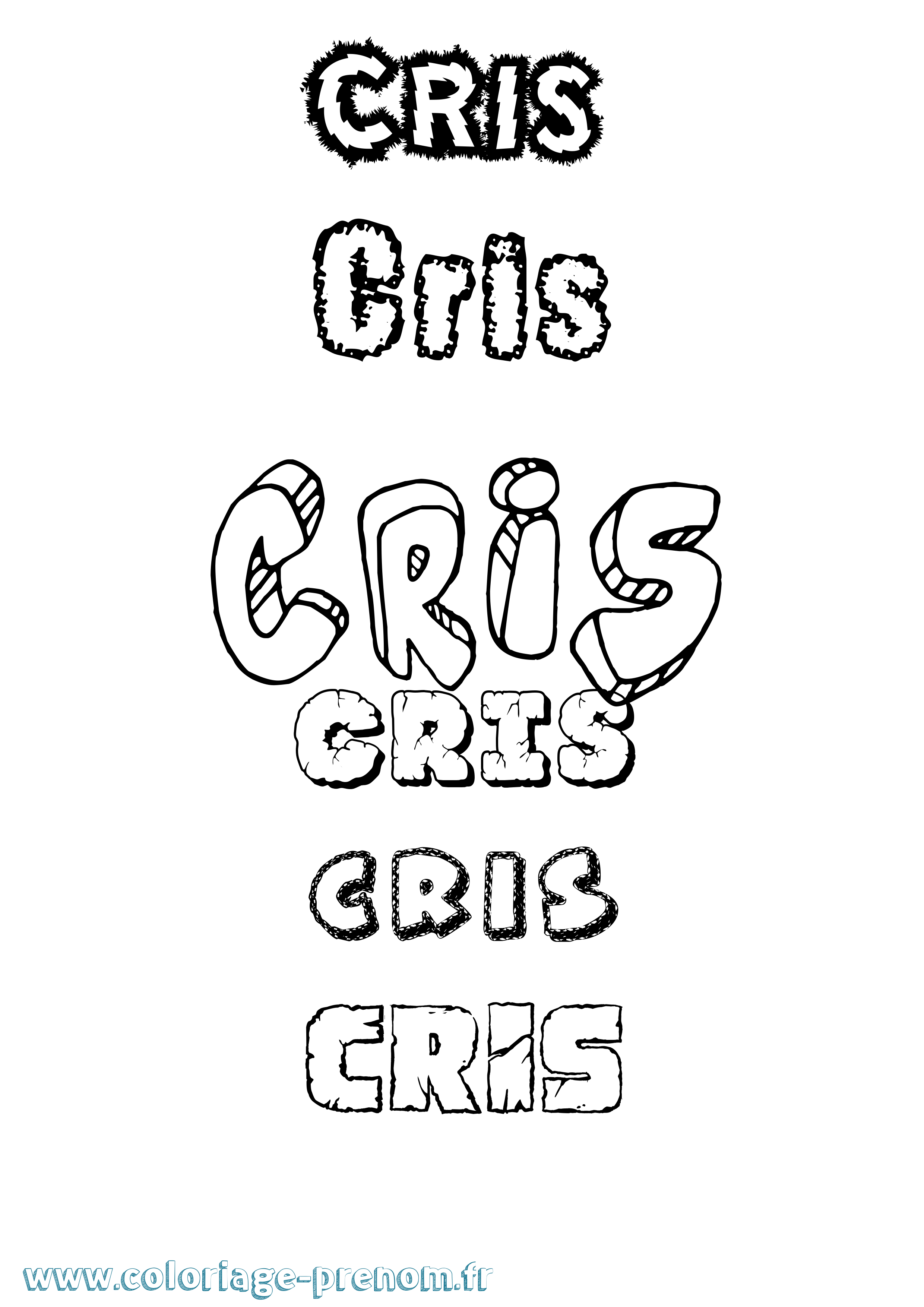 Coloriage Cris Destructuré Coloriage prénom Cris Destructuré