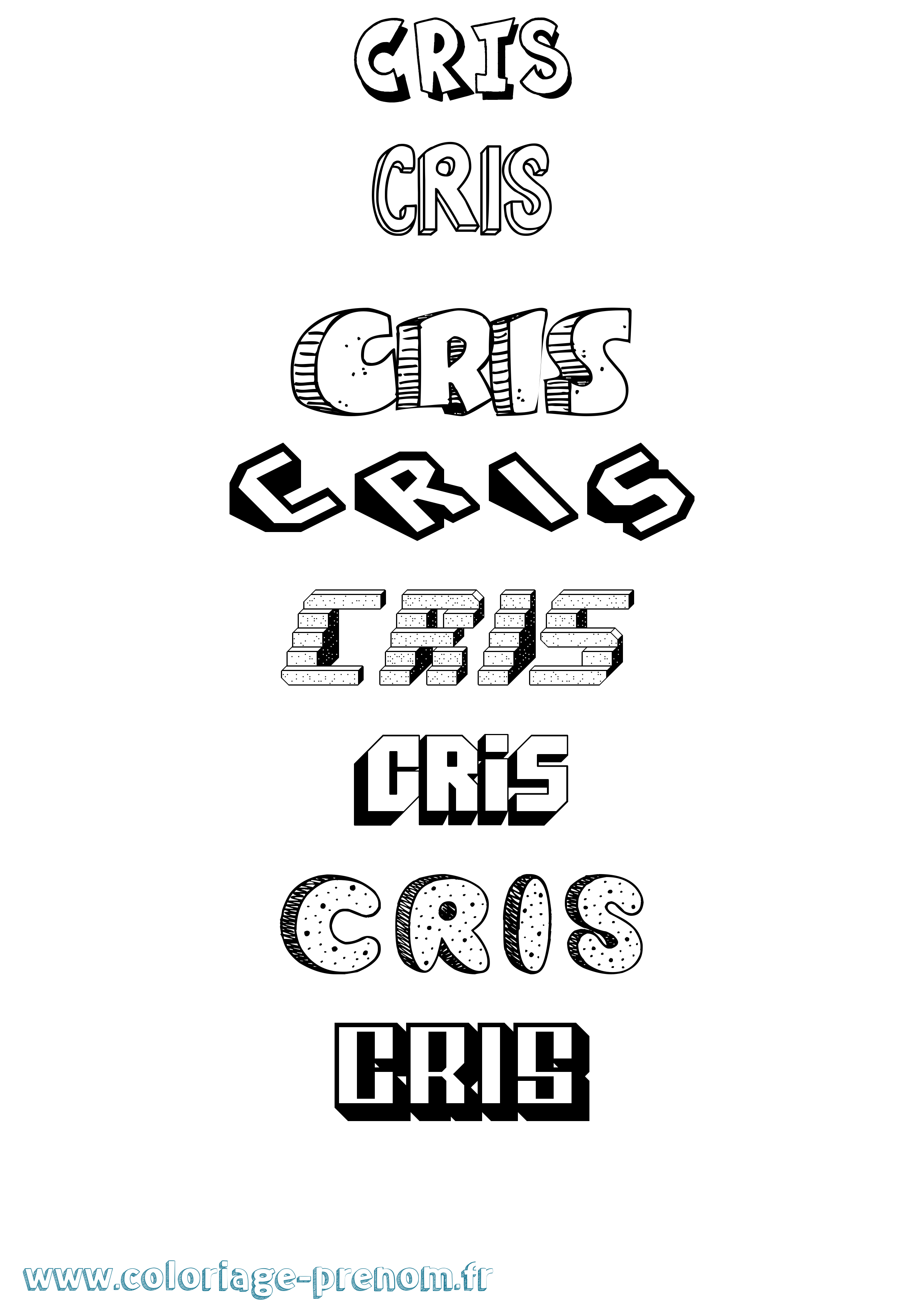 Coloriage Cris Effet 3D Coloriage prénom Cris Effet 3D