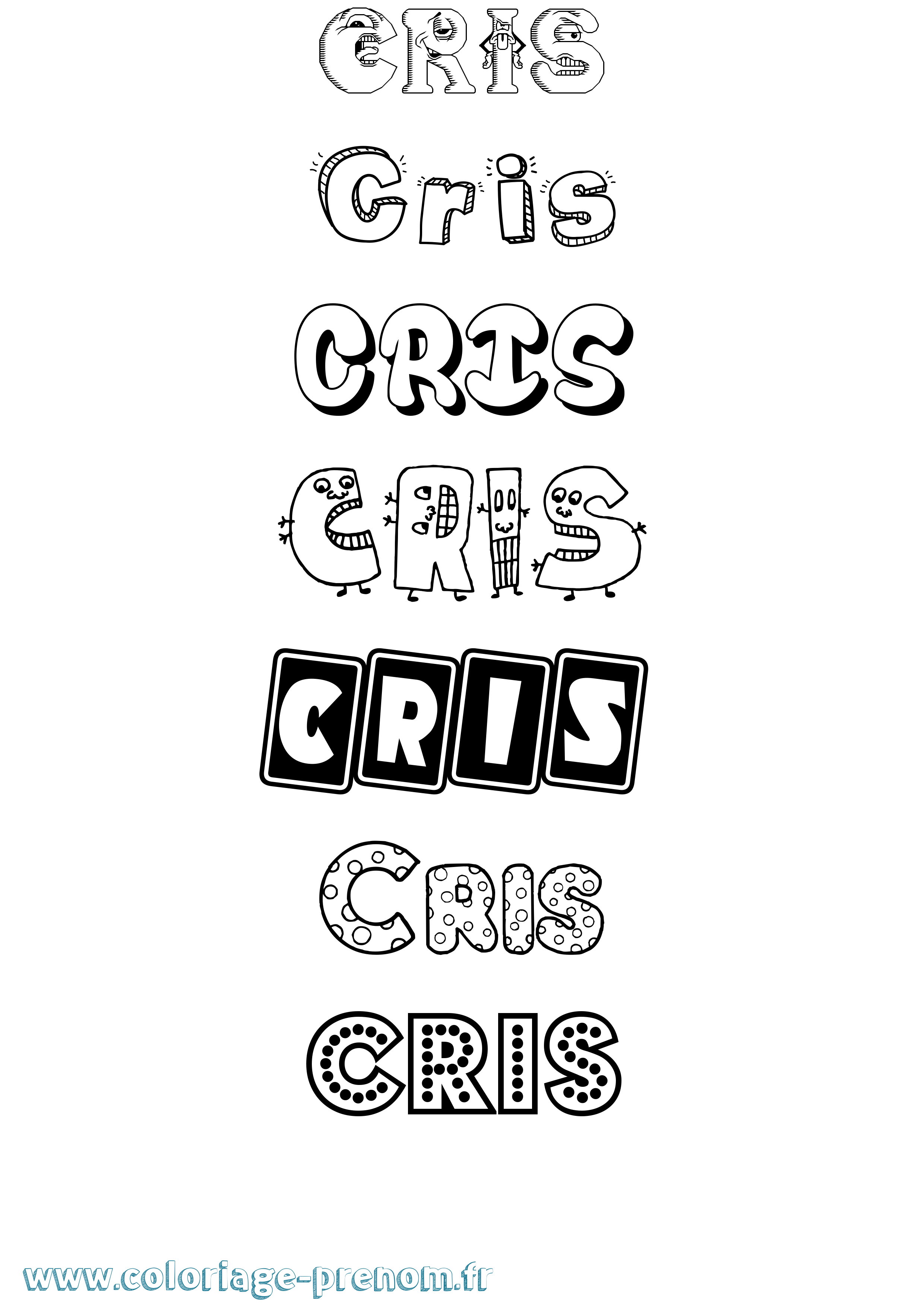 Coloriage Cris Fun Coloriage prénom Cris Fun