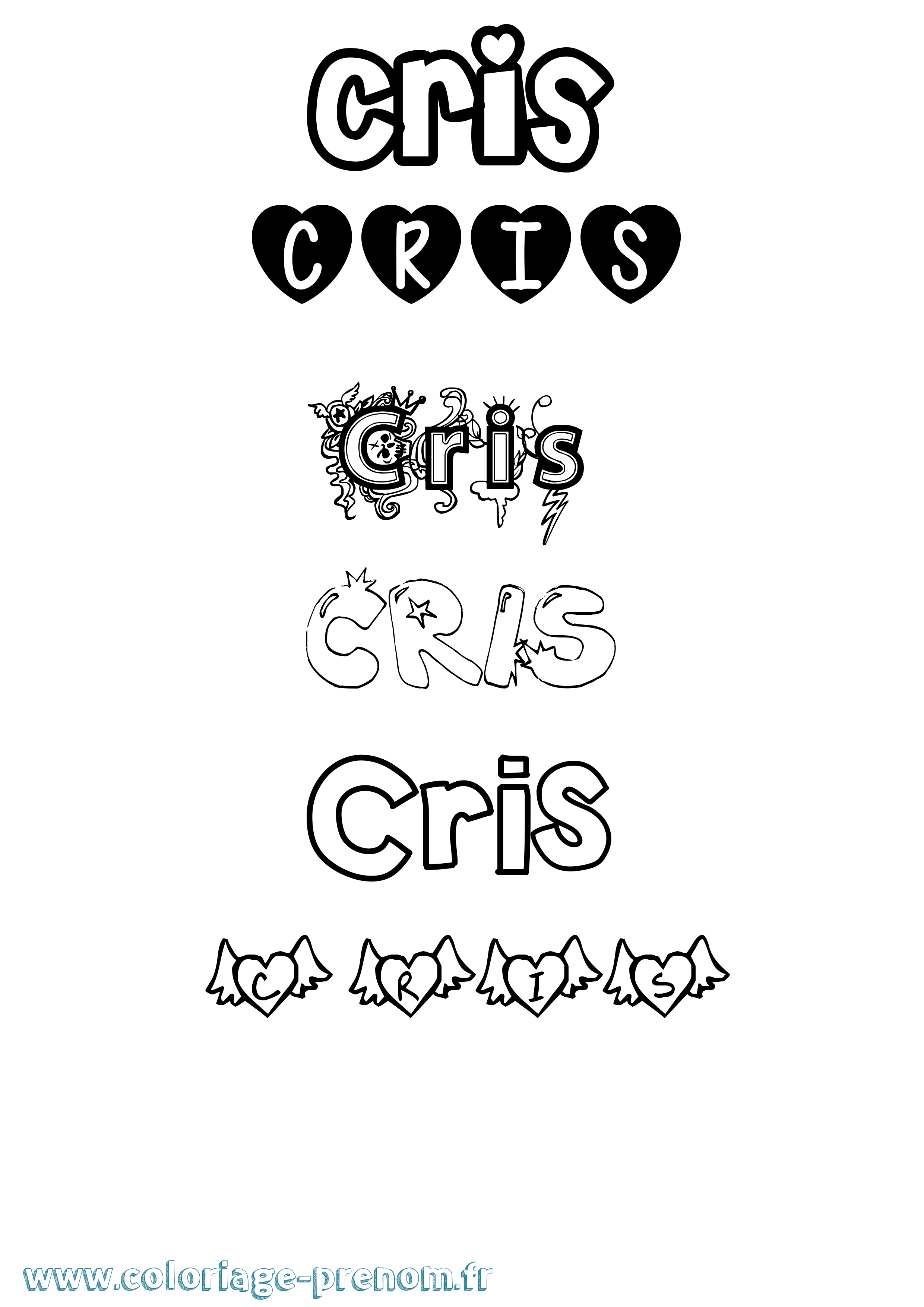 Coloriage Cris Girly Coloriage prénom Cris Girly