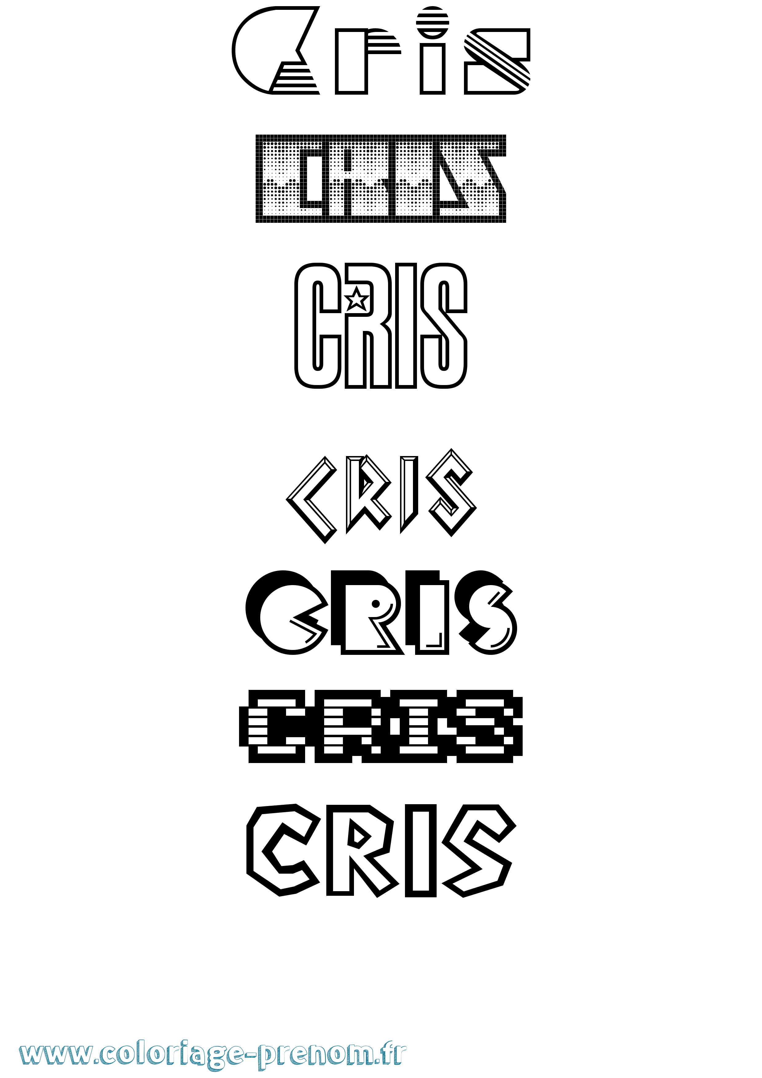 Coloriage Cris Jeux Vidéos Coloriage prénom Cris Jeux Vidéos