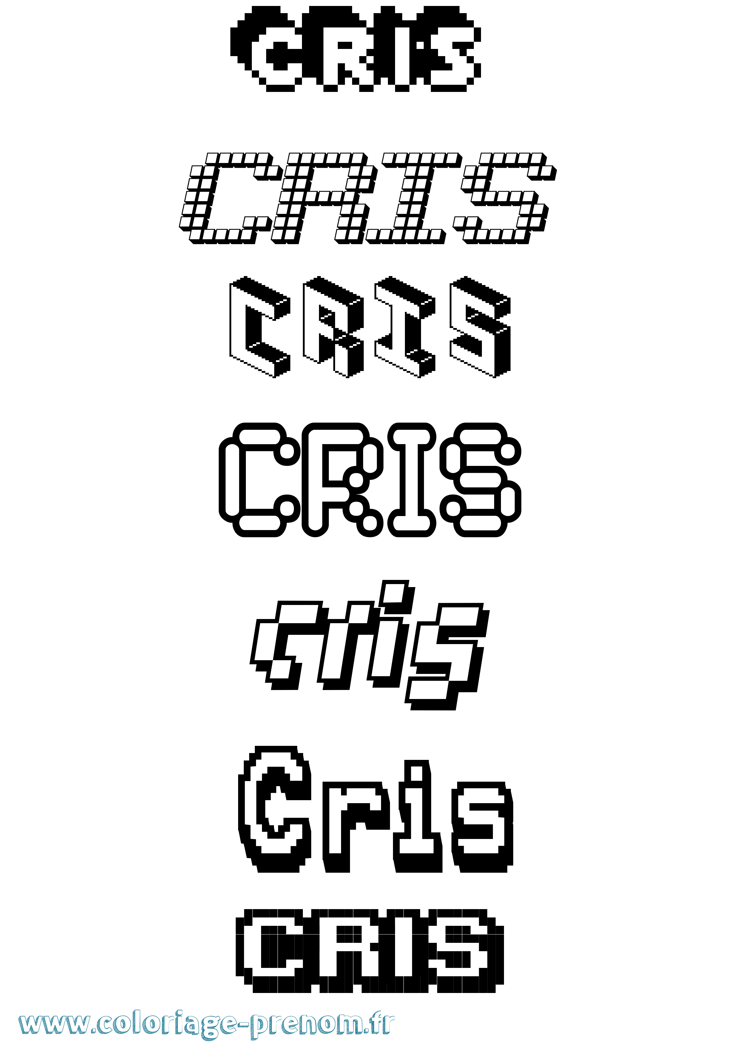 Coloriage Cris Pixel Coloriage prénom Cris Pixel