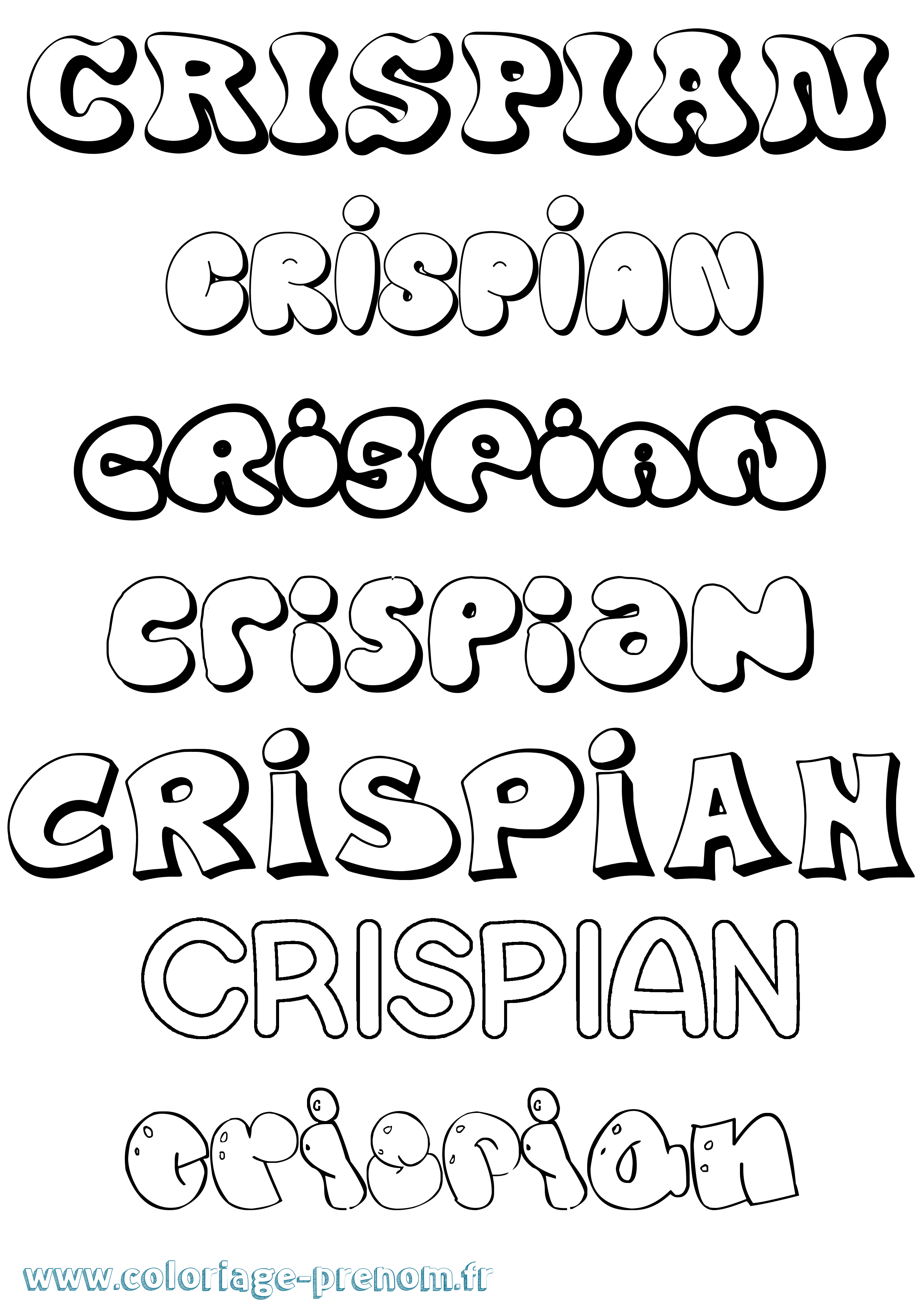 Coloriage Crispian Bubble Coloriage prénom Crispian Bubble