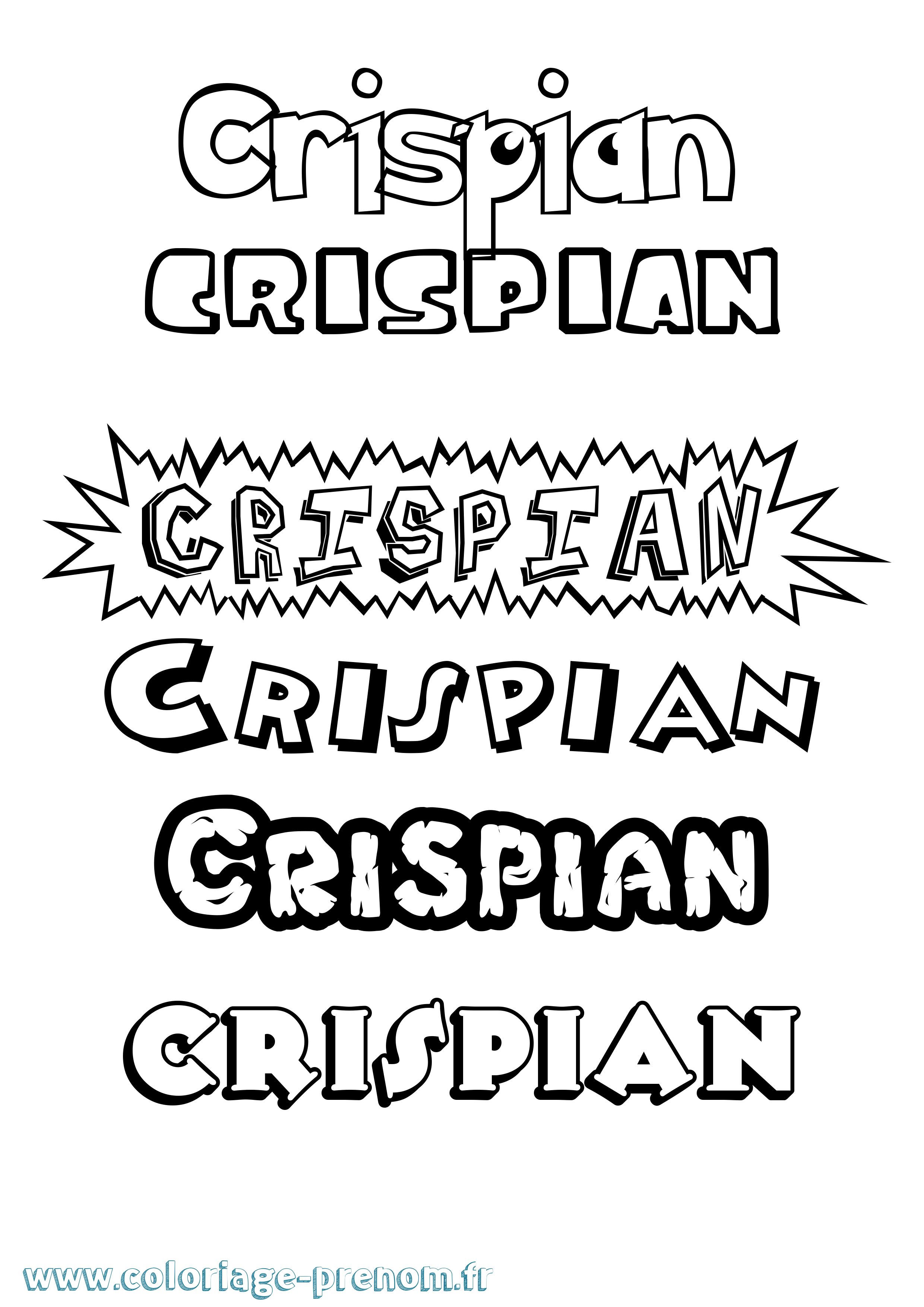 Coloriage Crispian Dessin Animé Coloriage prénom Crispian Dessin Animé