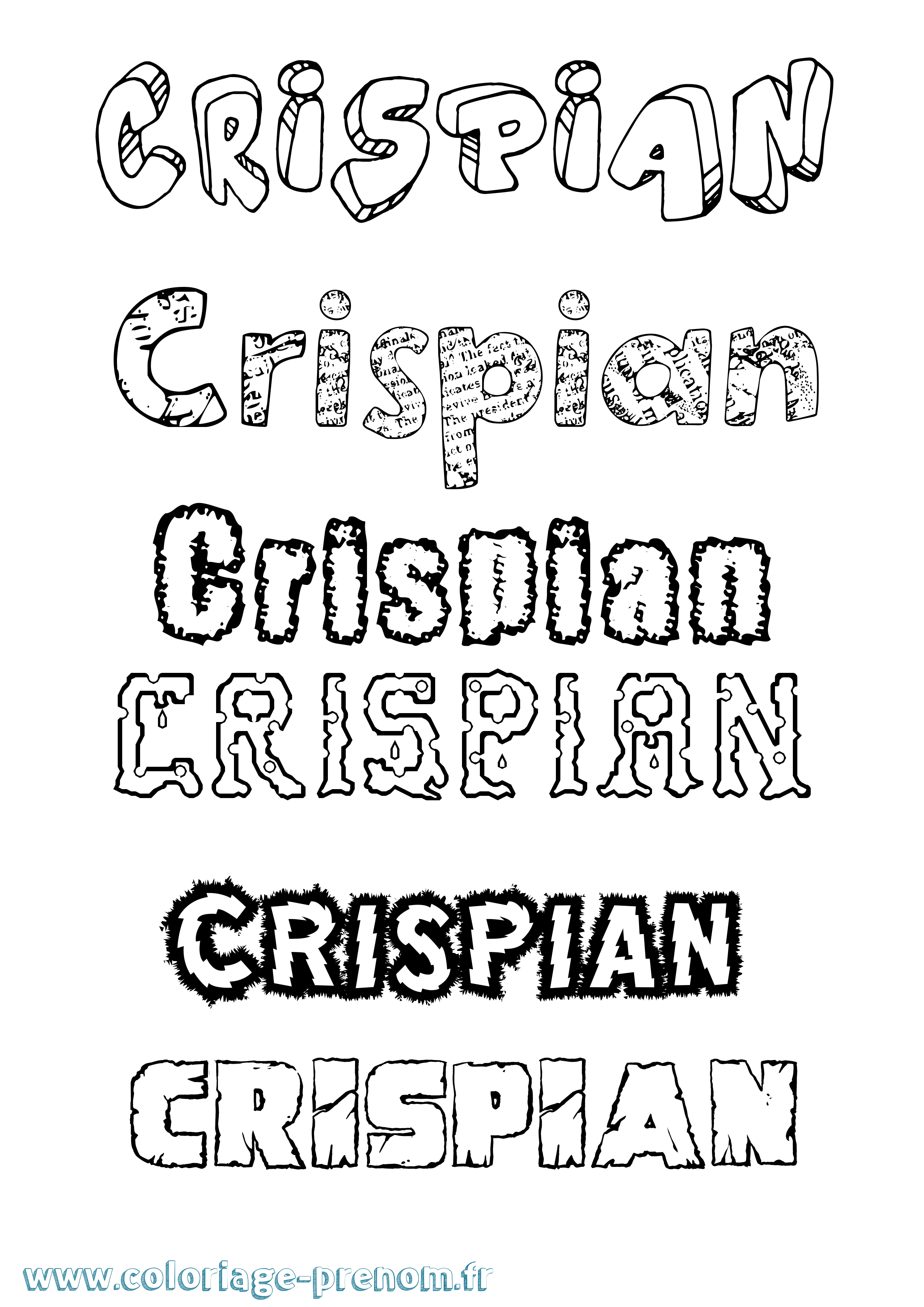 Coloriage Crispian Destructuré Coloriage prénom Crispian Destructuré