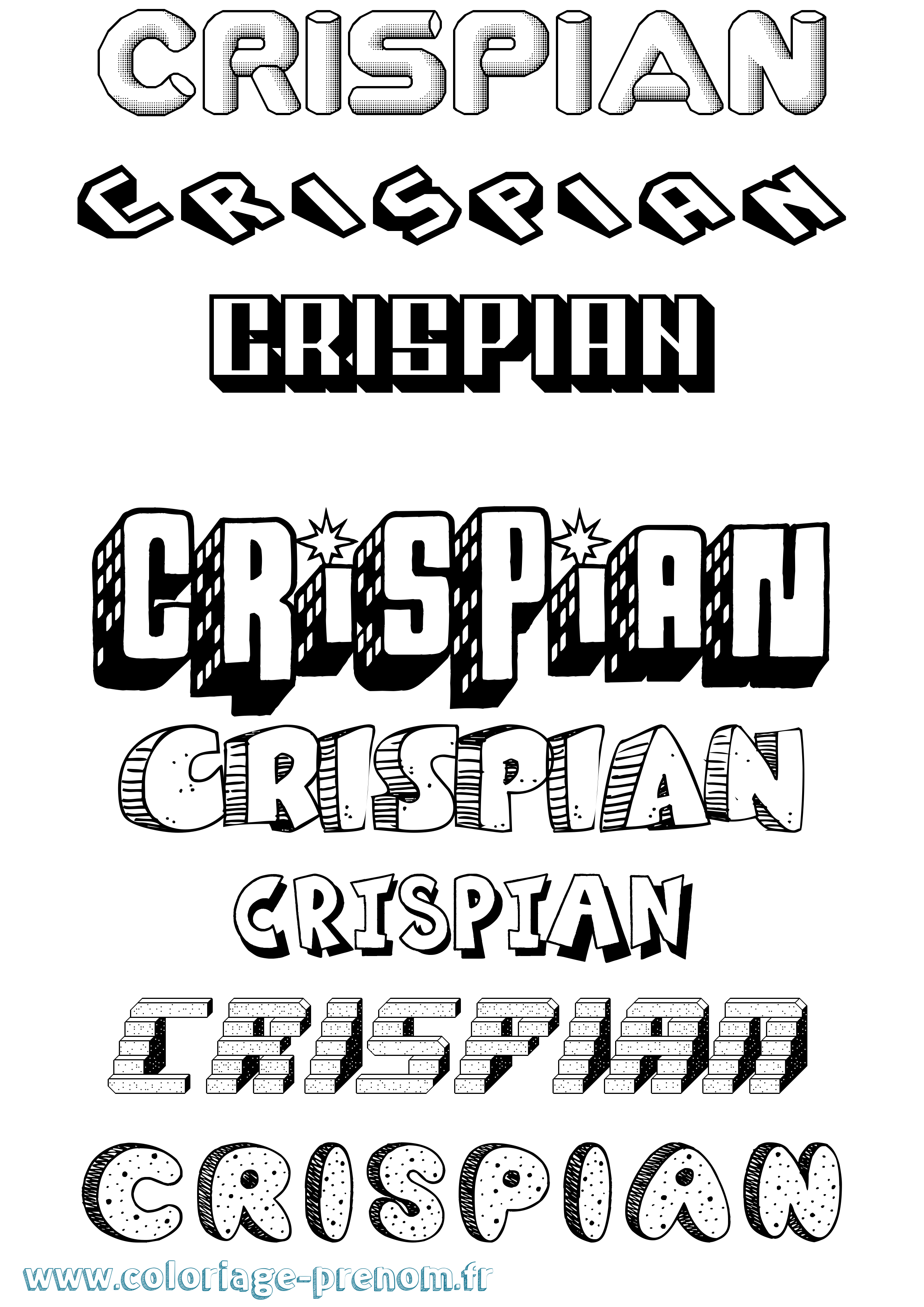 Coloriage Crispian Effet 3D Coloriage prénom Crispian Effet 3D
