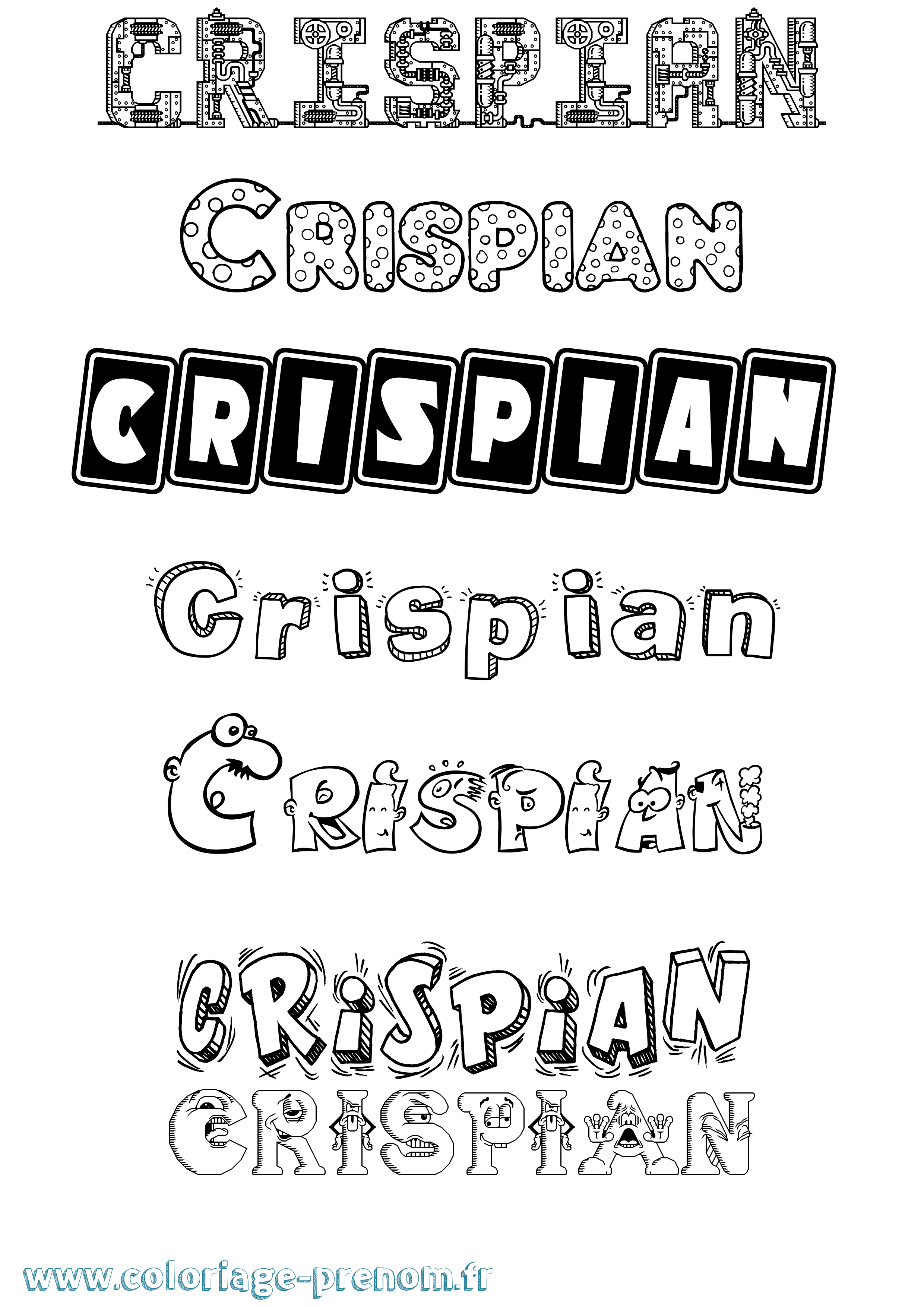 Coloriage Crispian Fun Coloriage prénom Crispian Fun