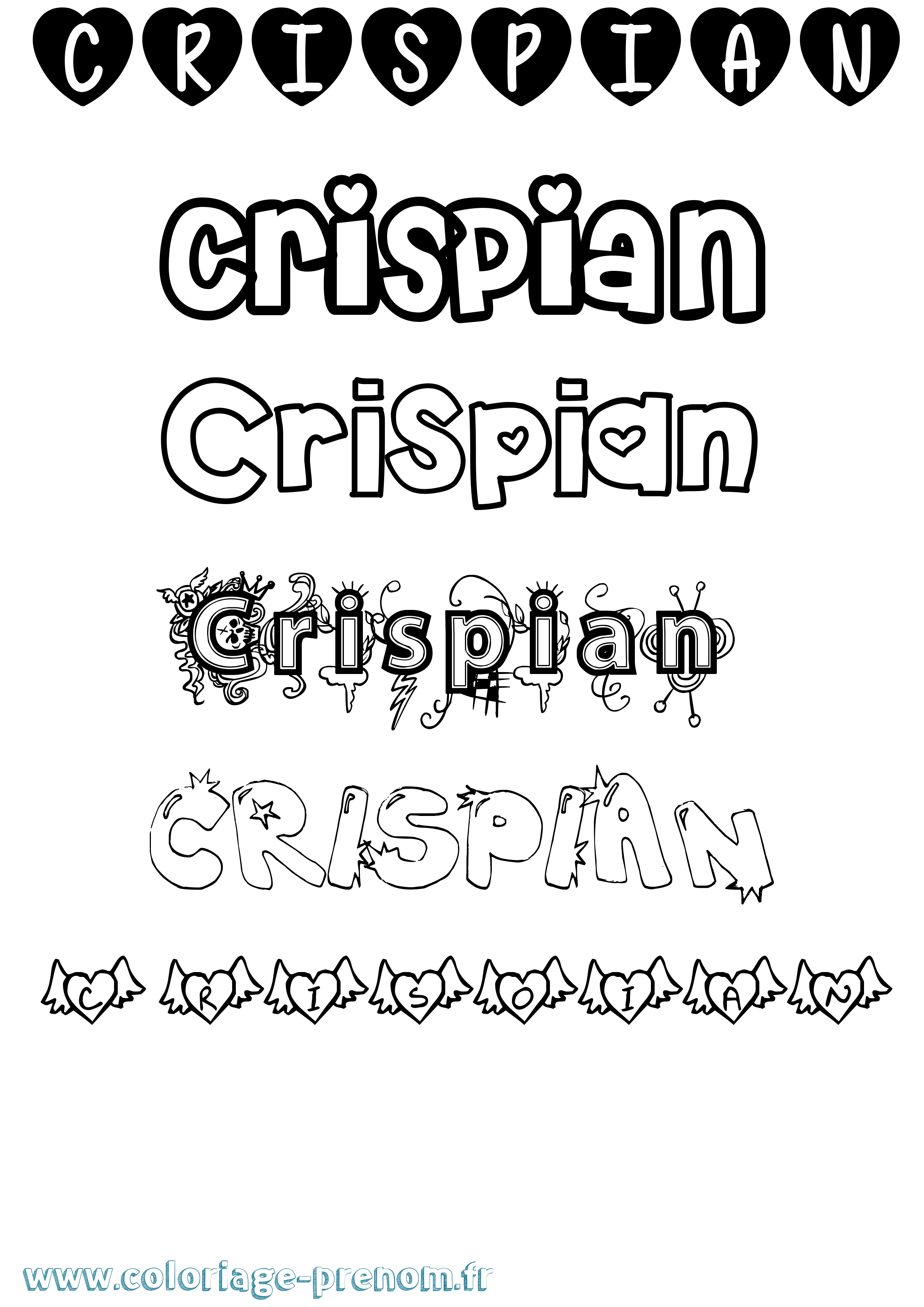 Coloriage Crispian Girly Coloriage prénom Crispian Girly