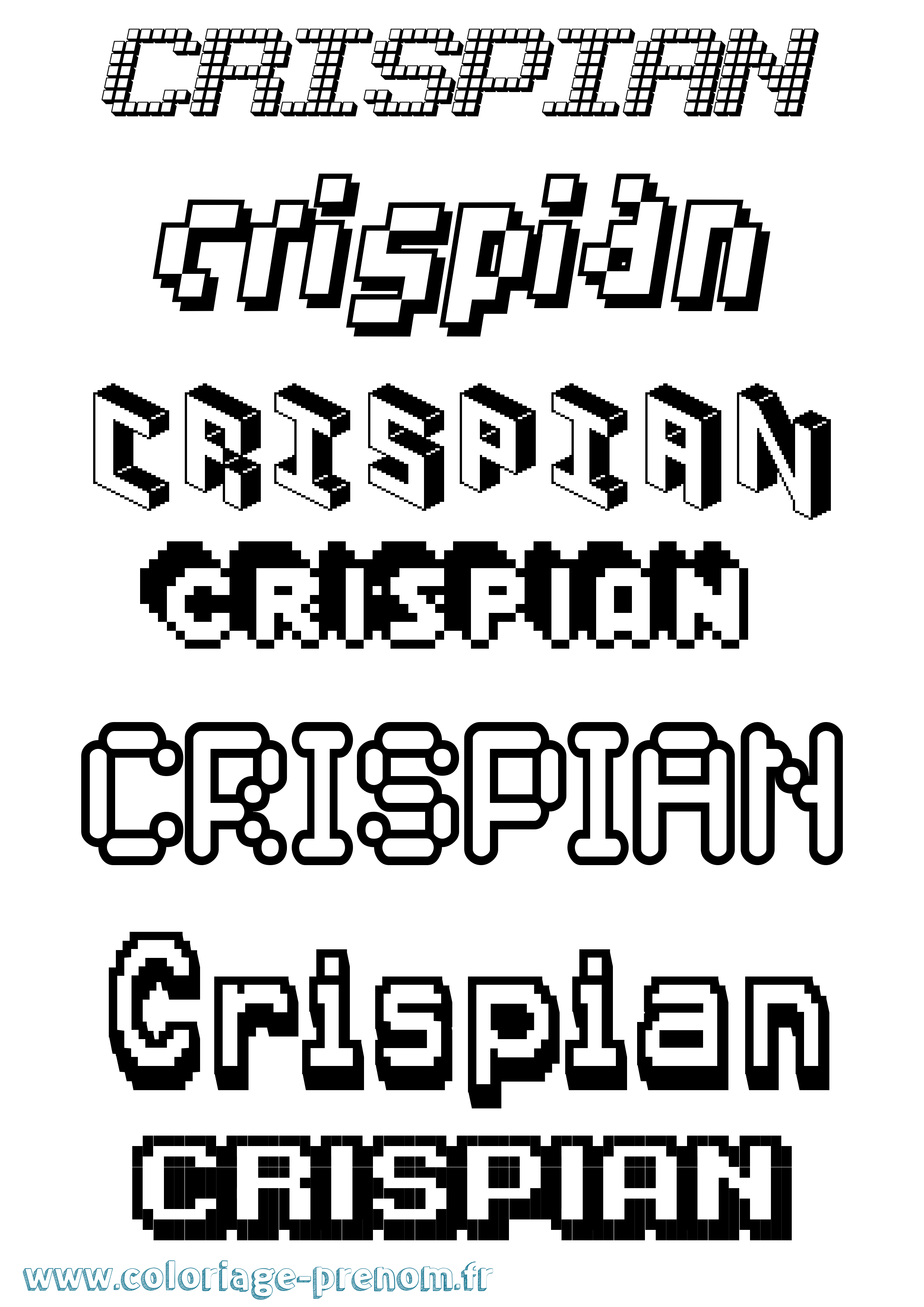 Coloriage Crispian Pixel Coloriage prénom Crispian Pixel