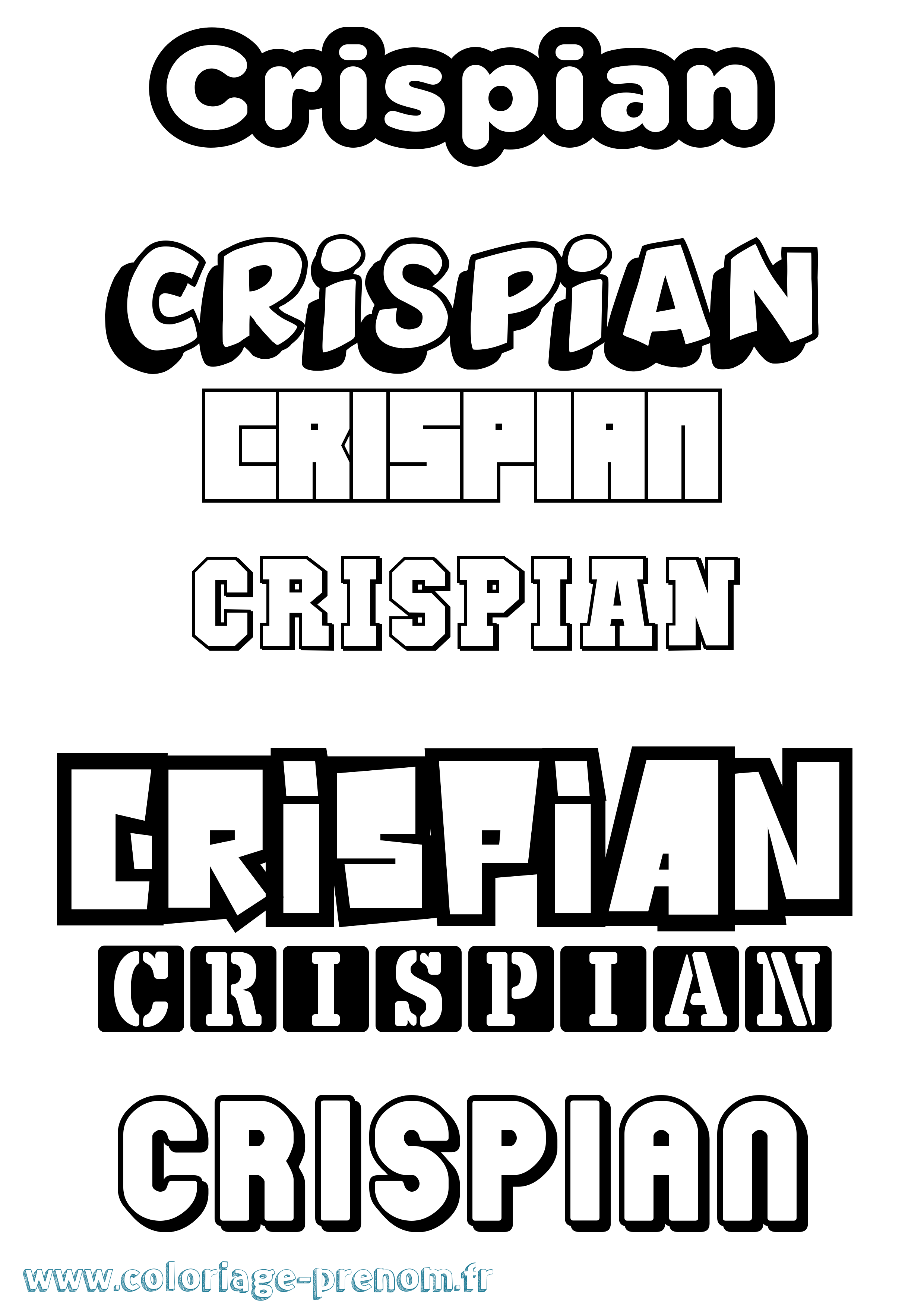 Coloriage Crispian Simple Coloriage prénom Crispian Simple