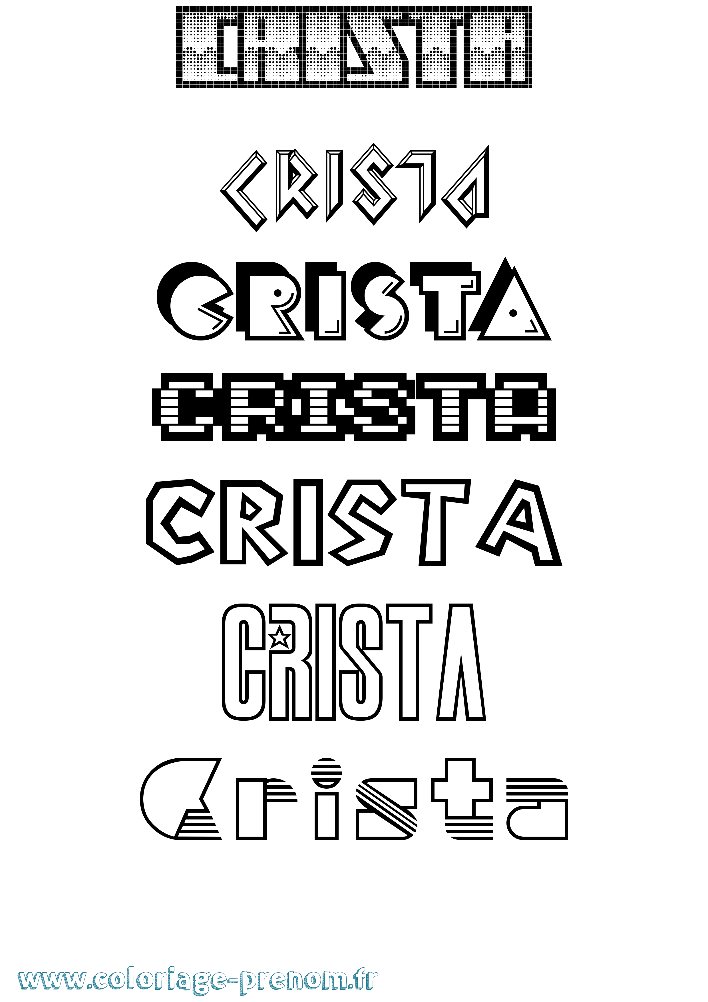 Coloriage Crista Jeux Vidéos Coloriage prénom Crista Jeux Vidéos