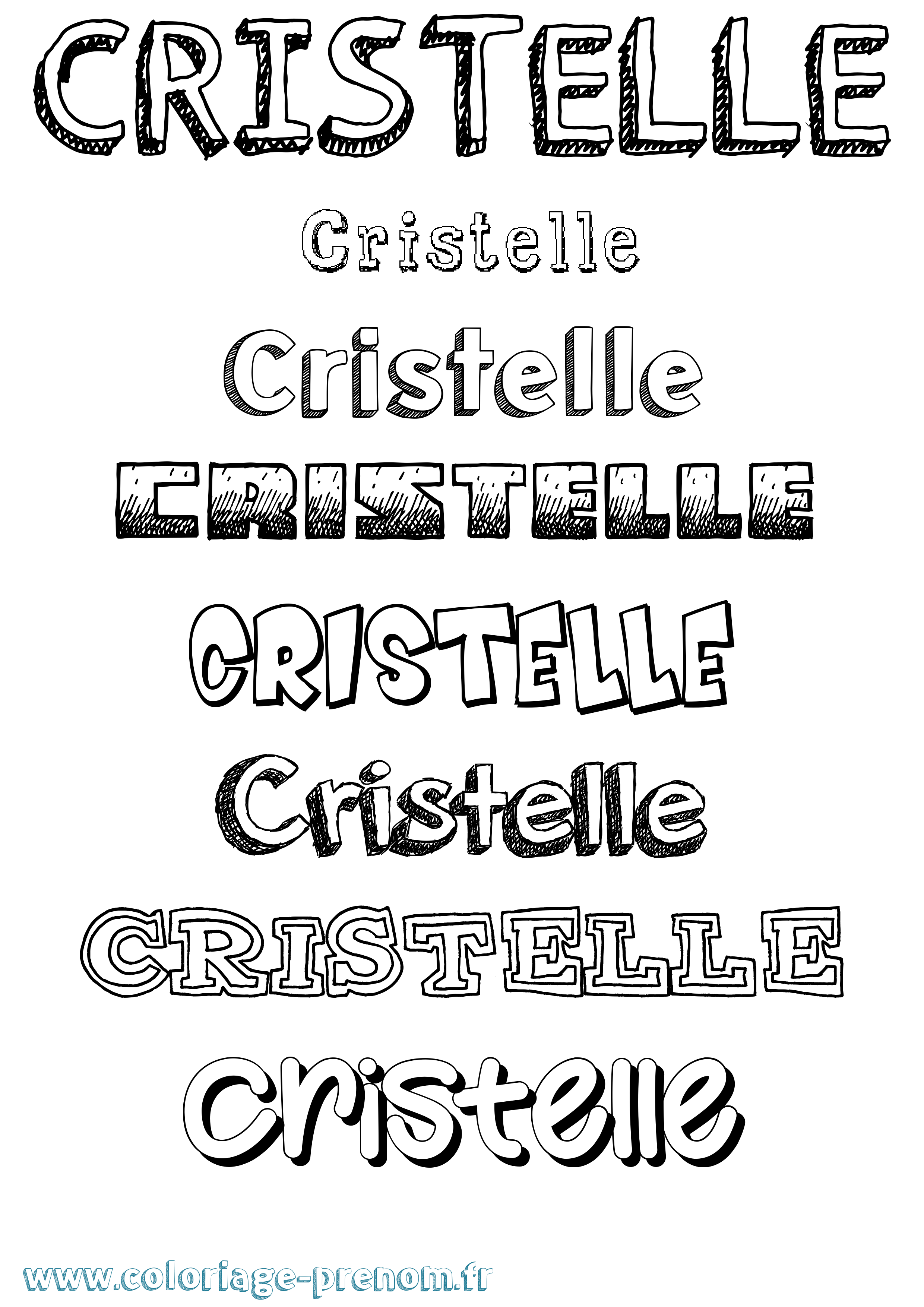 Coloriage Cristelle Dessiné Coloriage prénom Cristelle Dessiné