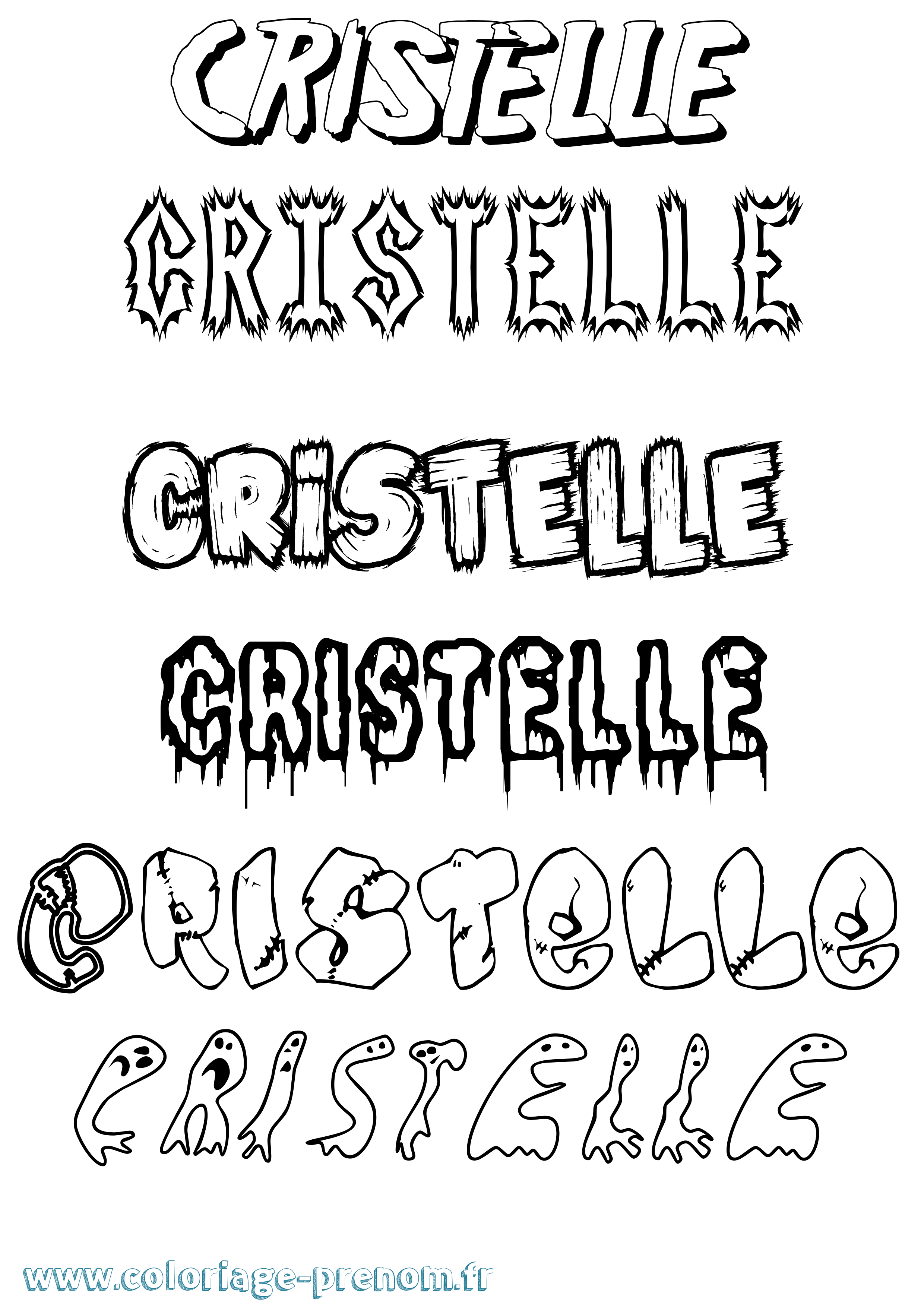 Coloriage Cristelle Frisson Coloriage prénom Cristelle Frisson