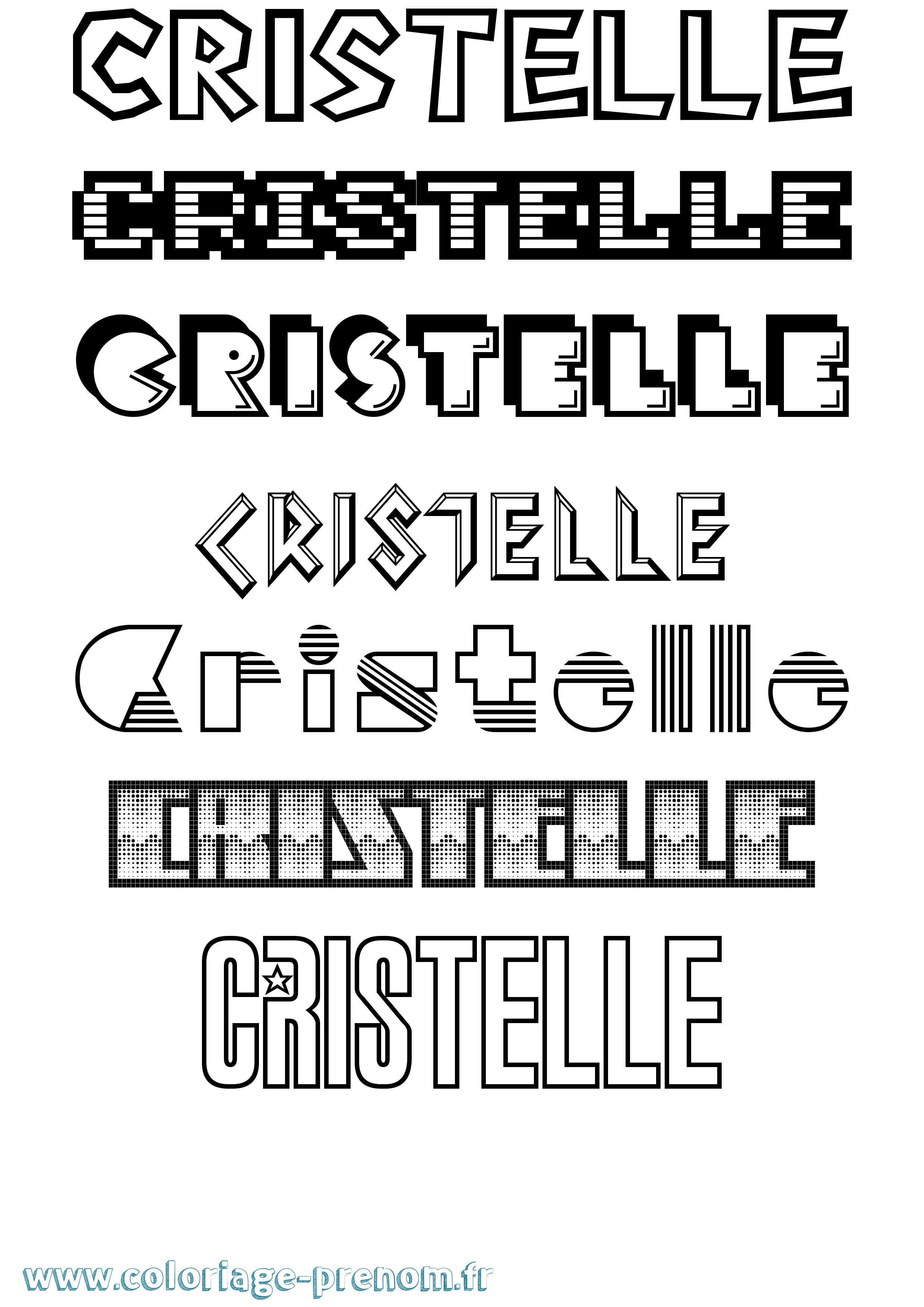 Coloriage Cristelle Jeux Vidéos Coloriage prénom Cristelle Jeux Vidéos