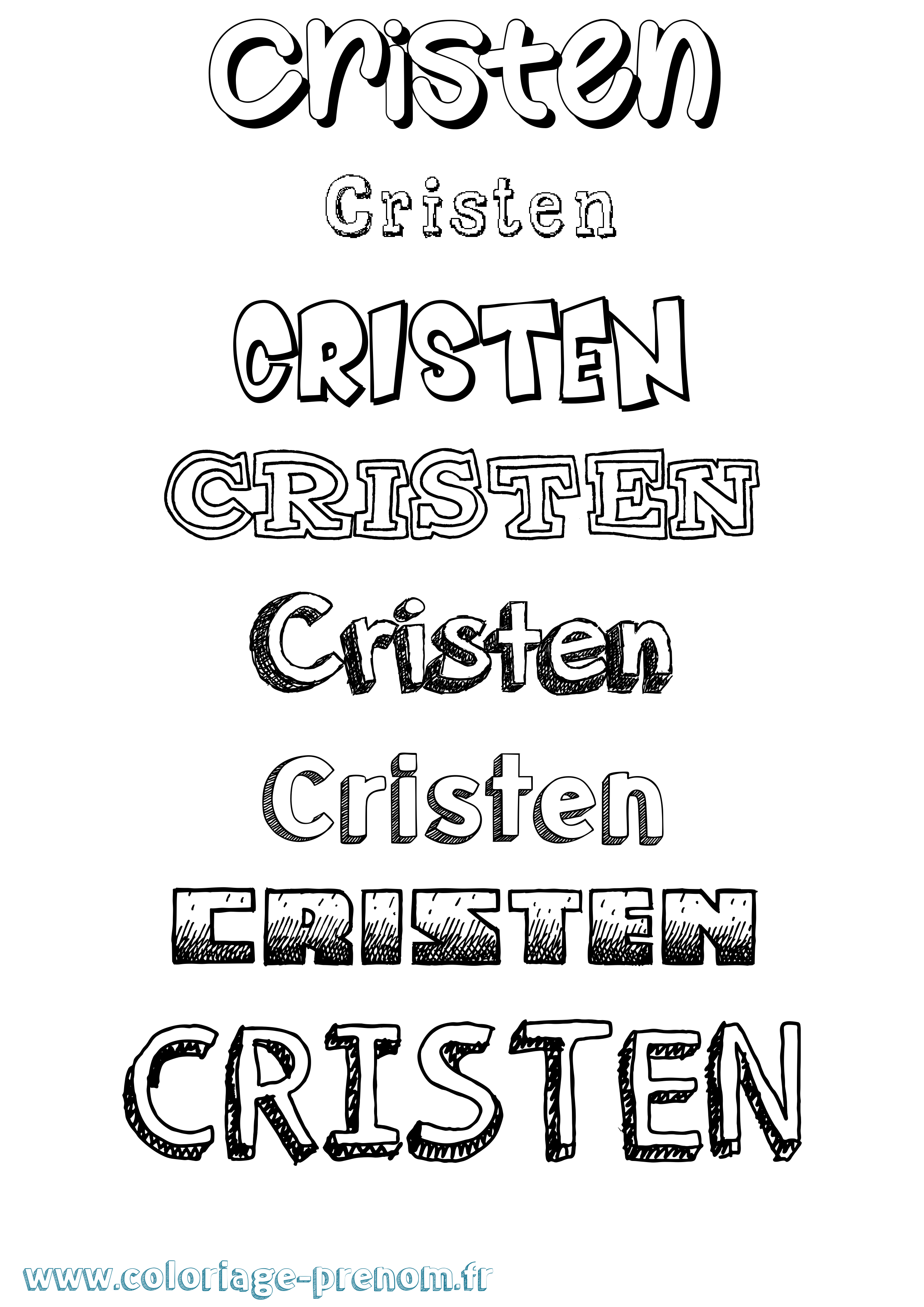Coloriage Cristen Dessiné Coloriage prénom Cristen Dessiné