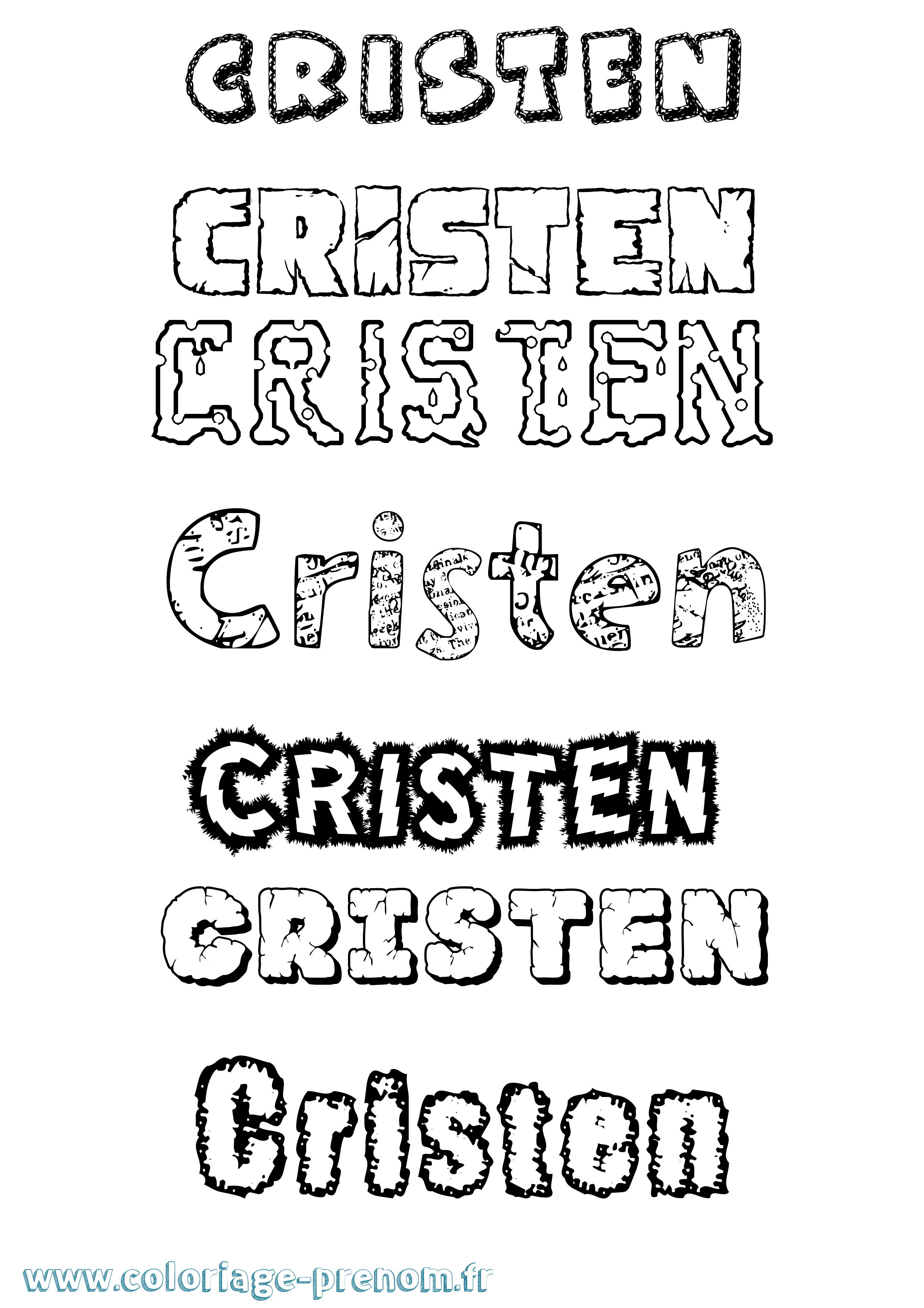 Coloriage Cristen Destructuré Coloriage prénom Cristen Destructuré