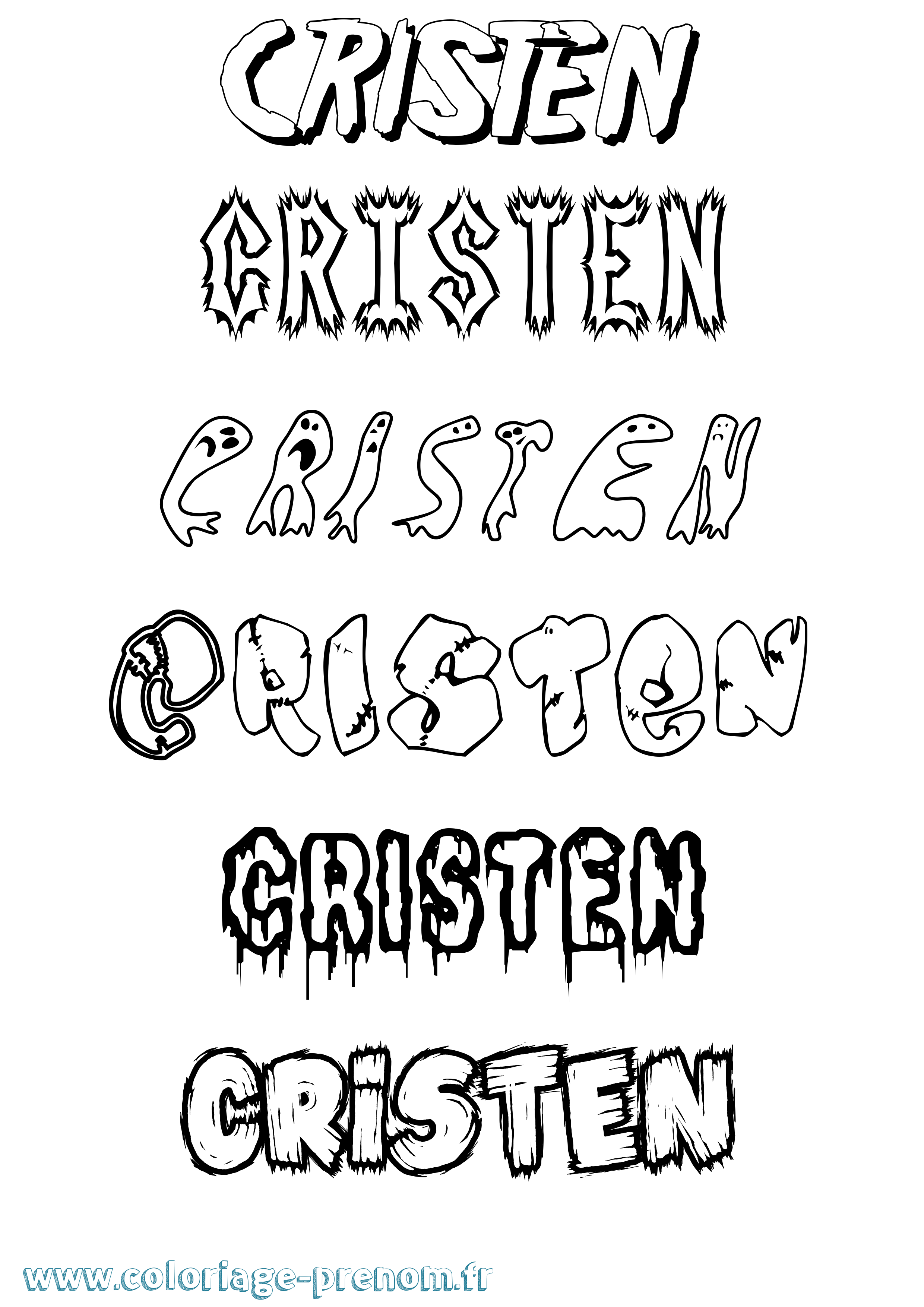 Coloriage Cristen Frisson Coloriage prénom Cristen Frisson