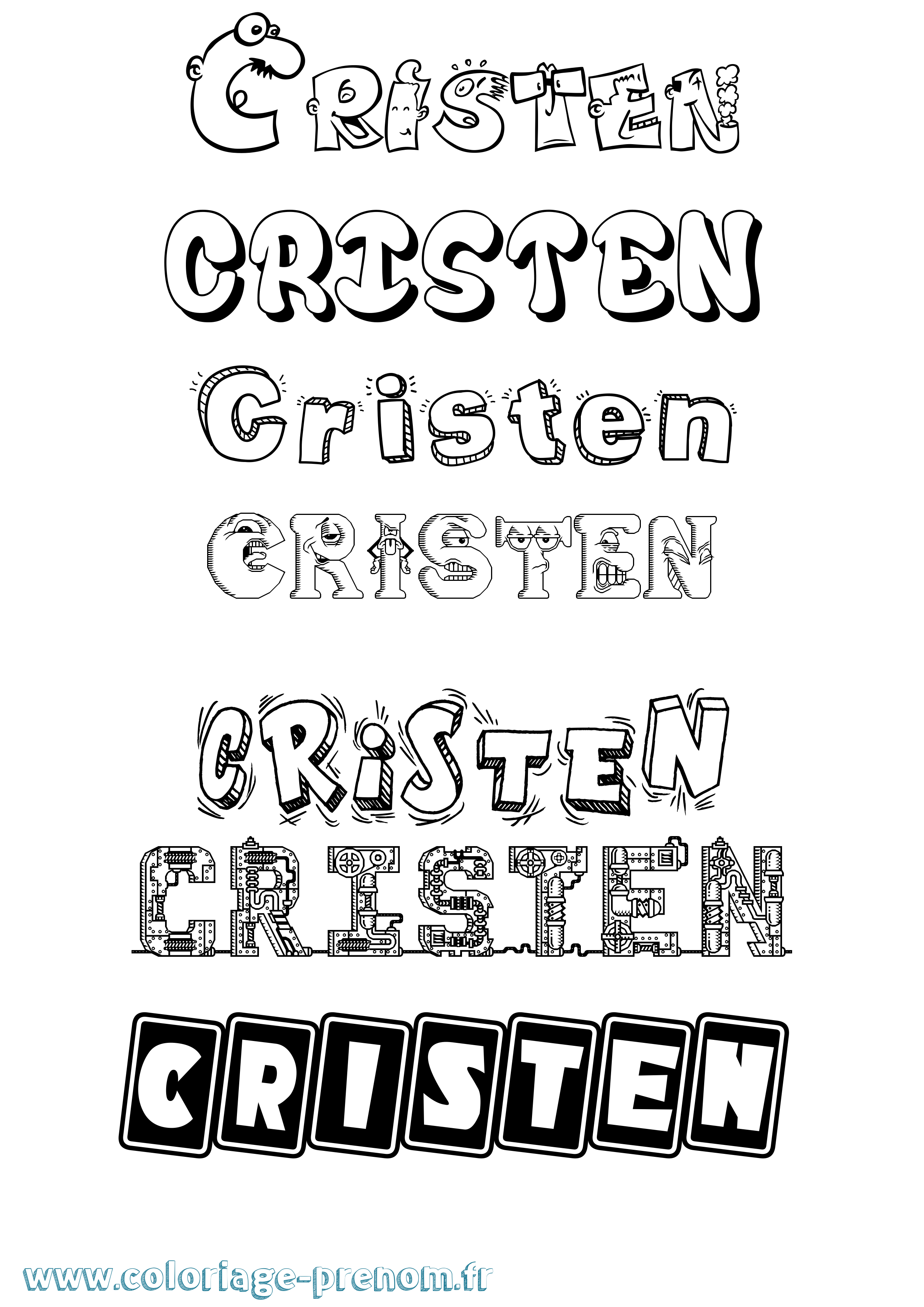 Coloriage Cristen Fun Coloriage prénom Cristen Fun