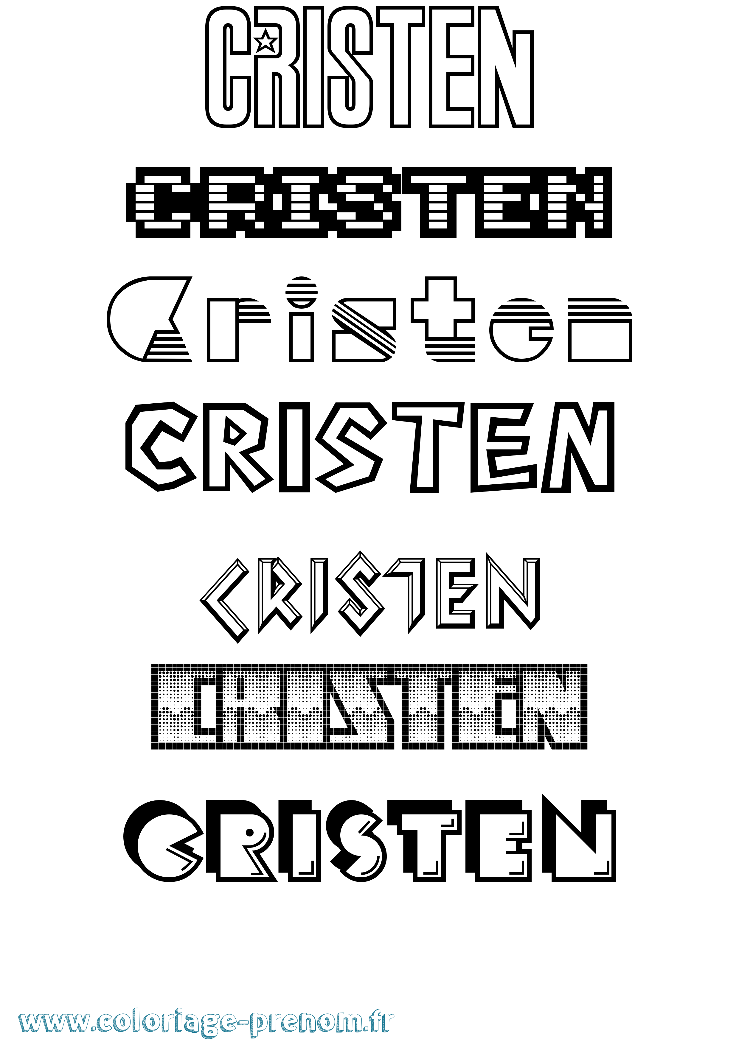 Coloriage Cristen Jeux Vidéos Coloriage prénom Cristen Jeux Vidéos