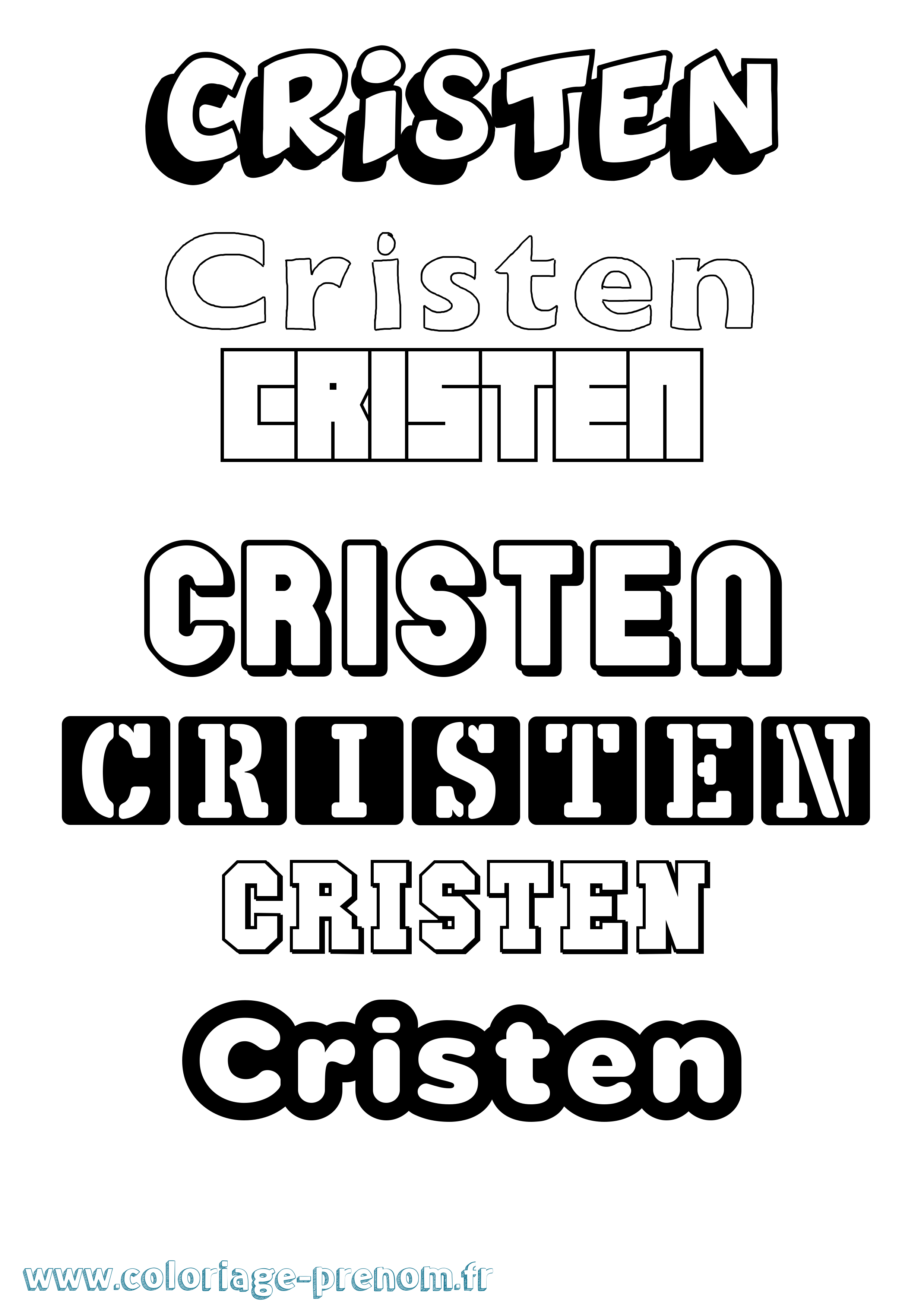 Coloriage Cristen Simple Coloriage prénom Cristen Simple