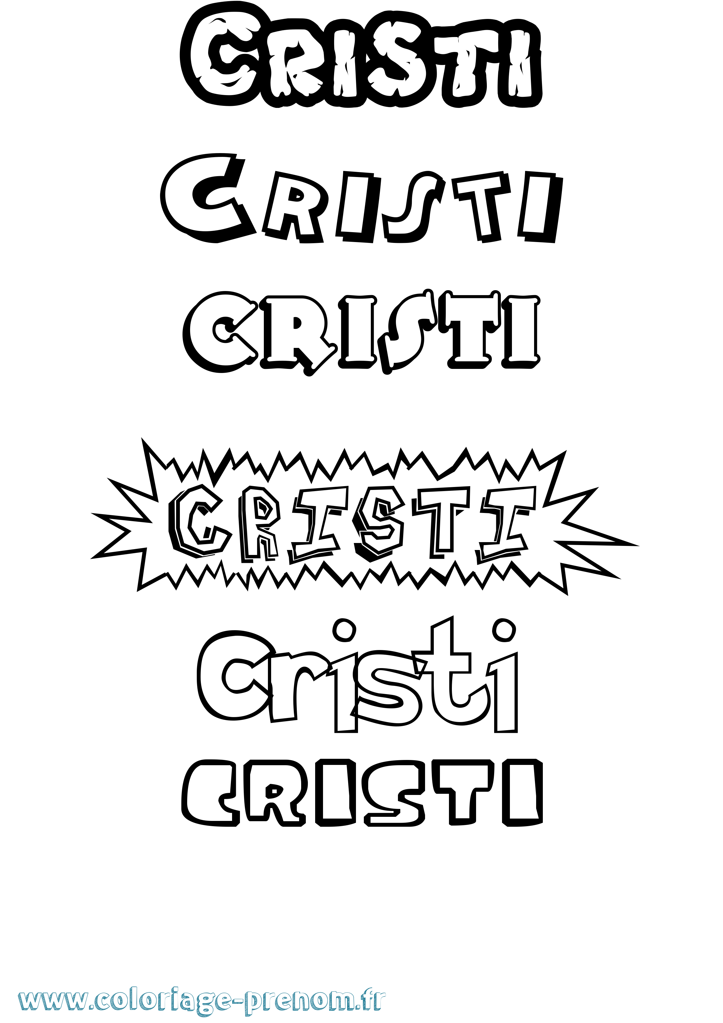 Coloriage Cristi Dessin Animé Coloriage prénom Cristi Dessin Animé