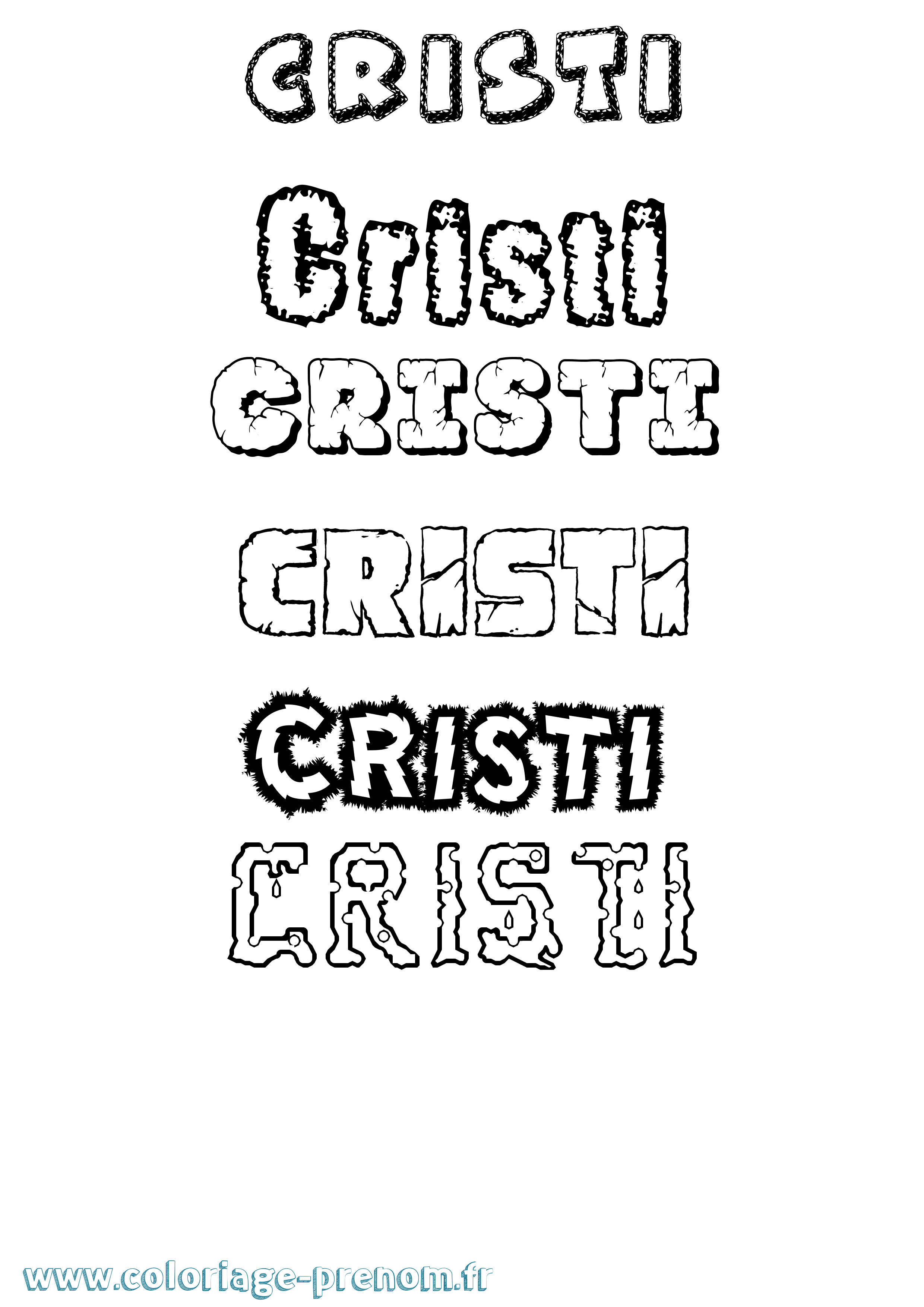 Coloriage Cristi Destructuré Coloriage prénom Cristi Destructuré