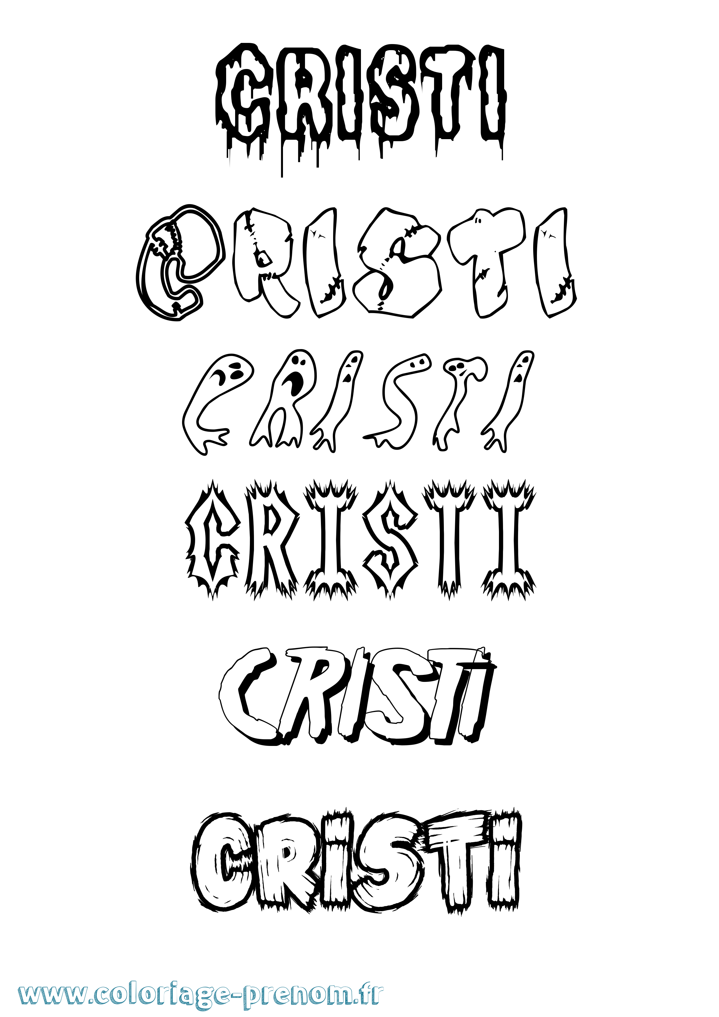 Coloriage Cristi Frisson Coloriage prénom Cristi Frisson