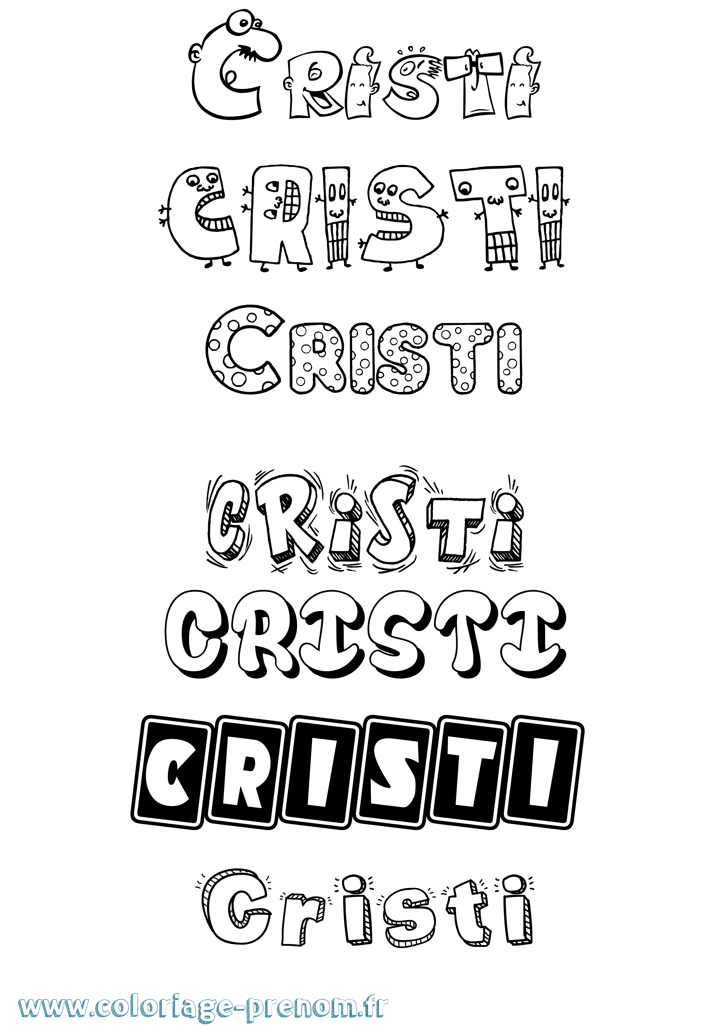 Coloriage Cristi Fun Coloriage prénom Cristi Fun