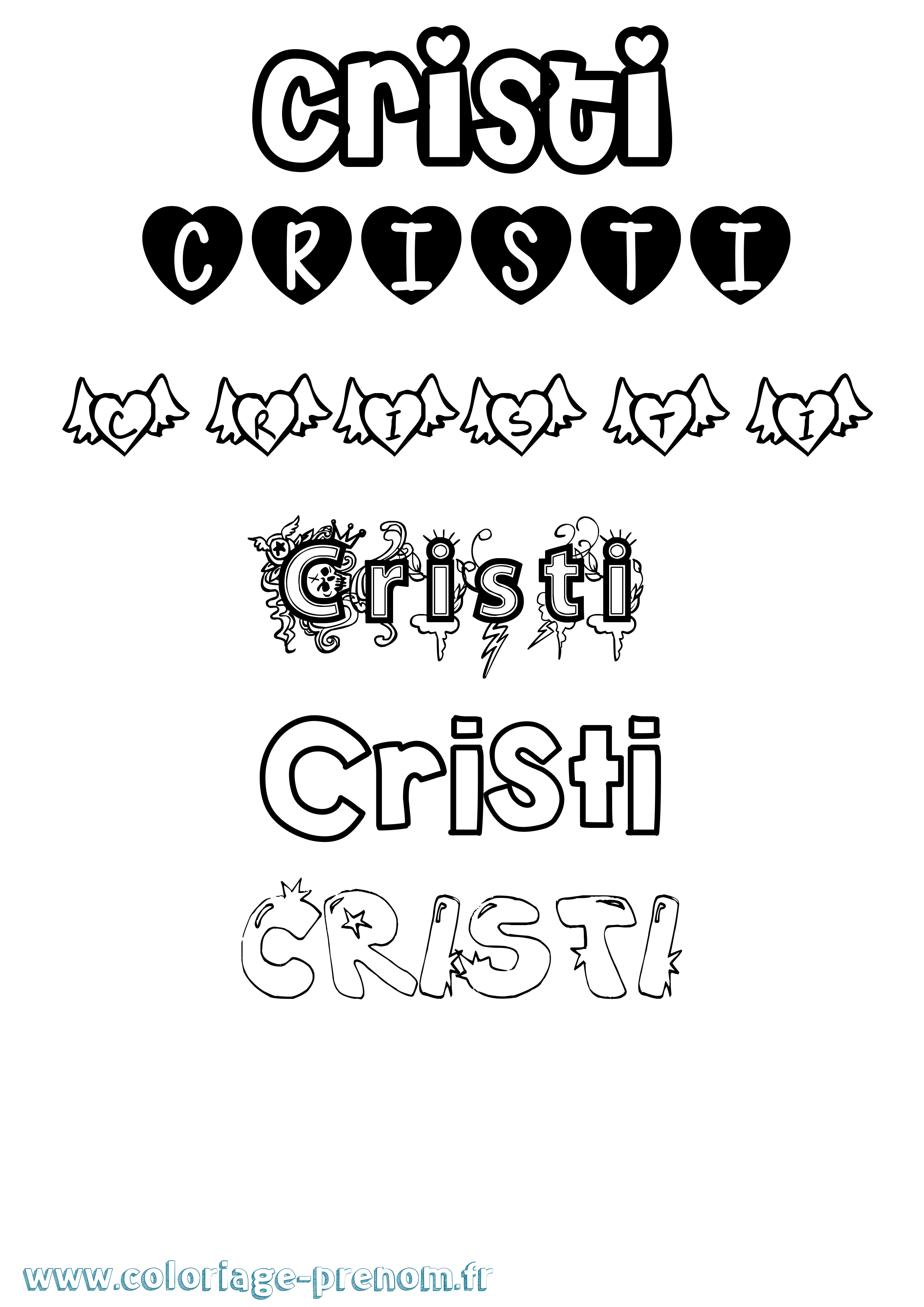 Coloriage Cristi Girly Coloriage prénom Cristi Girly
