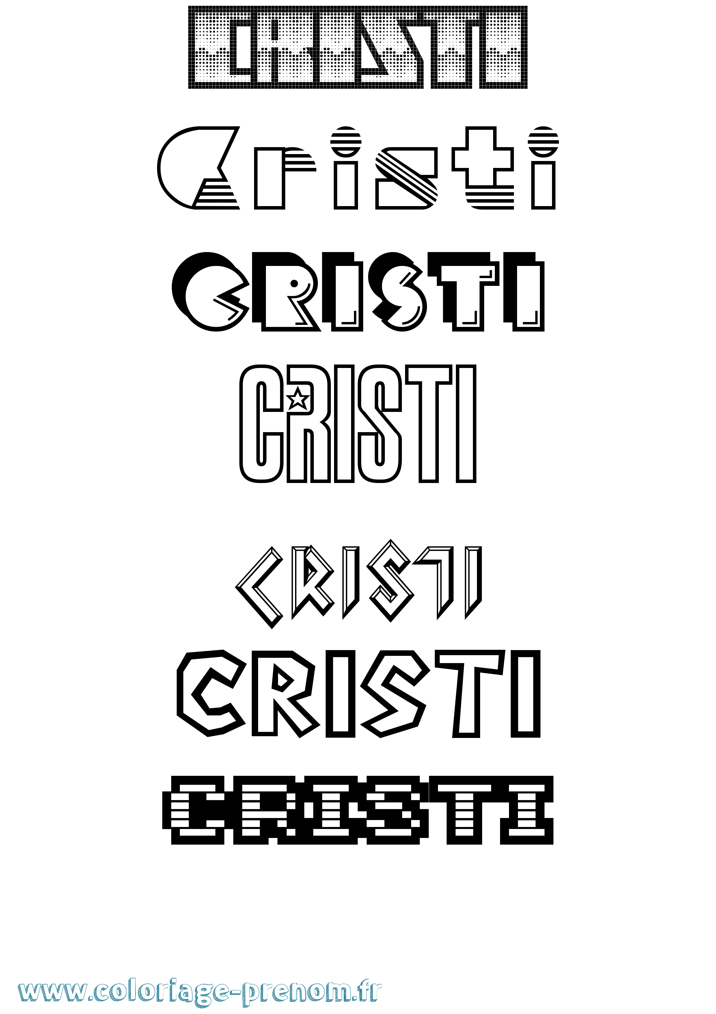 Coloriage Cristi Jeux Vidéos Coloriage prénom Cristi Jeux Vidéos