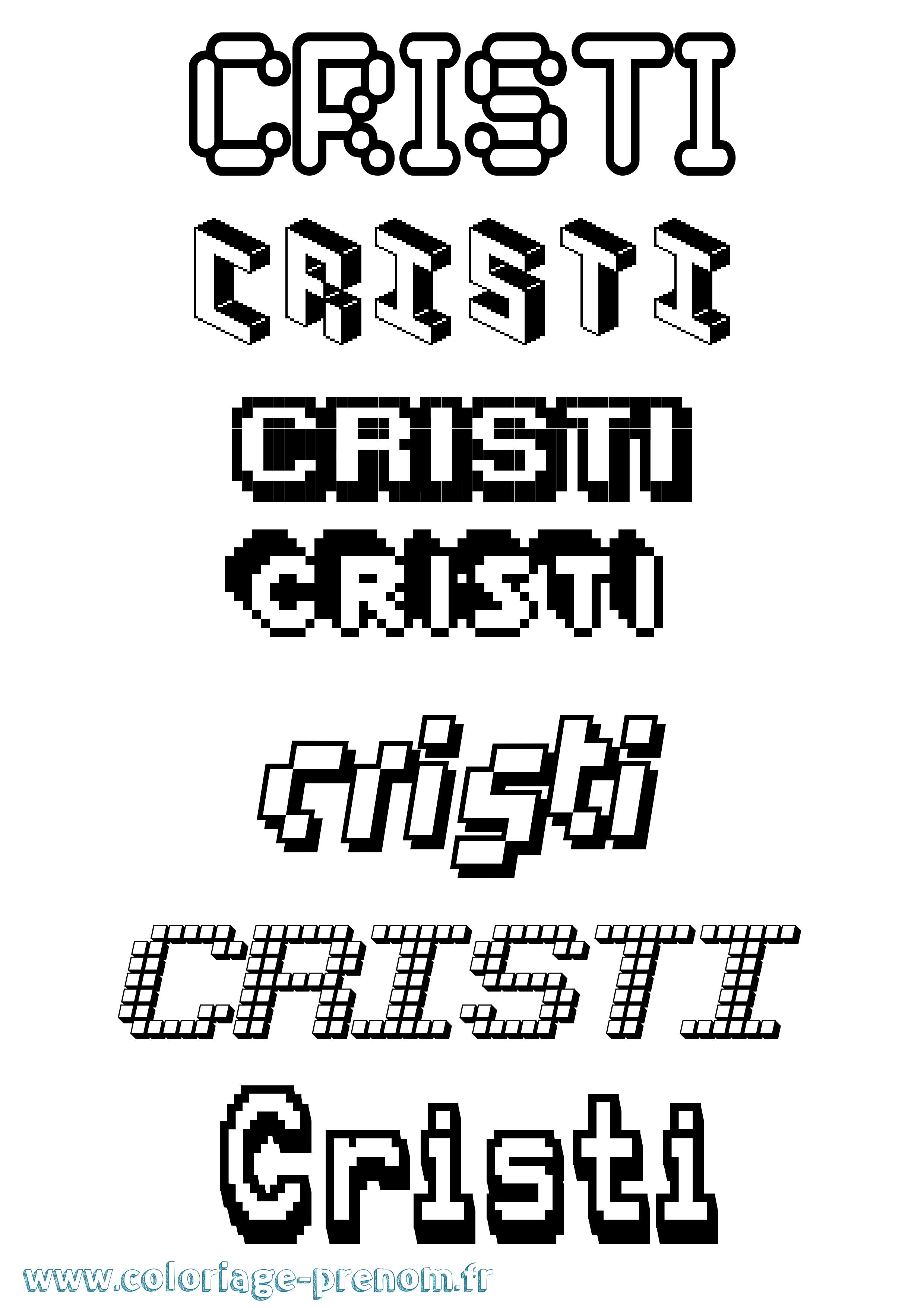 Coloriage Cristi Pixel Coloriage prénom Cristi Pixel