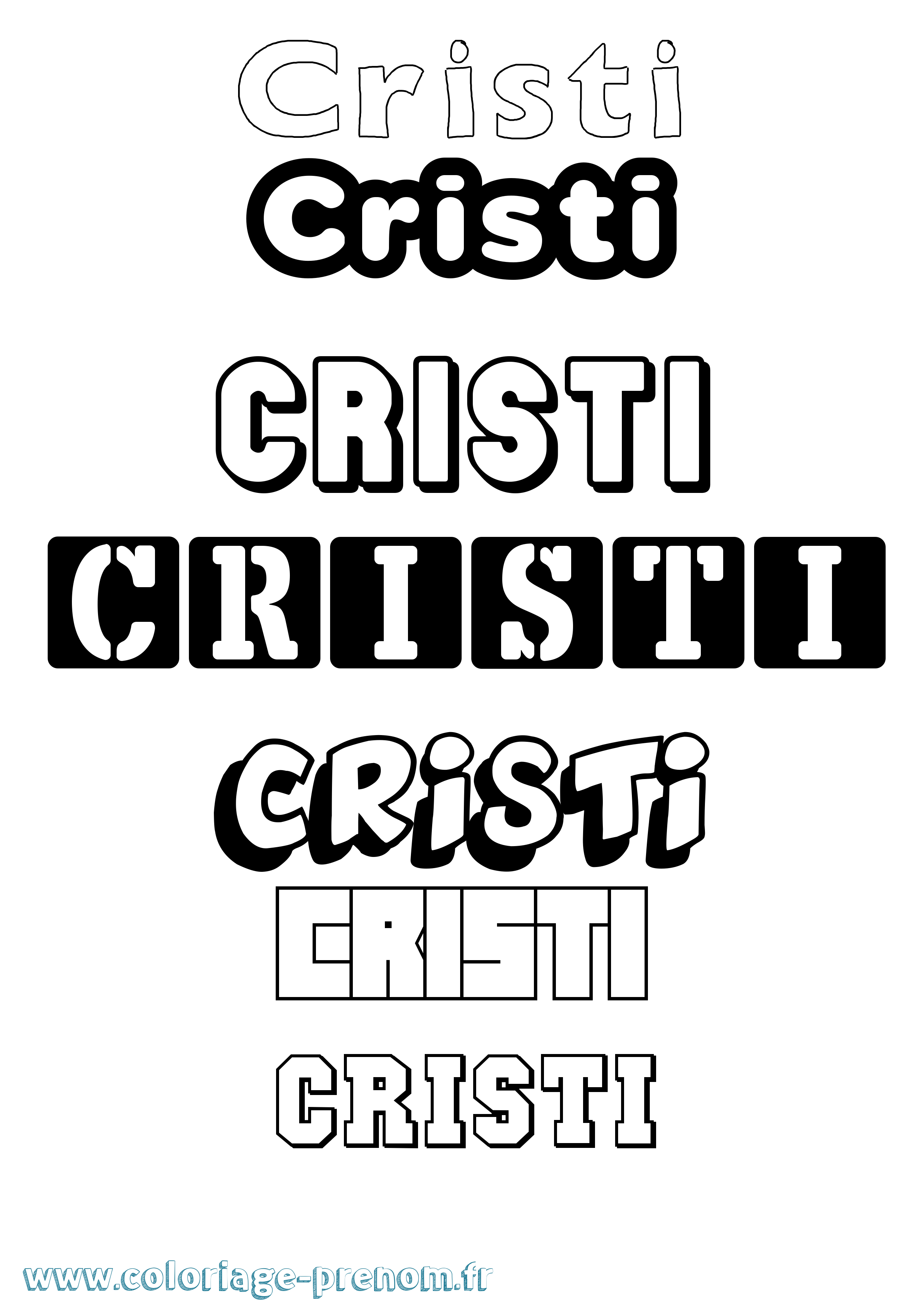Coloriage Cristi Simple Coloriage prénom Cristi Simple