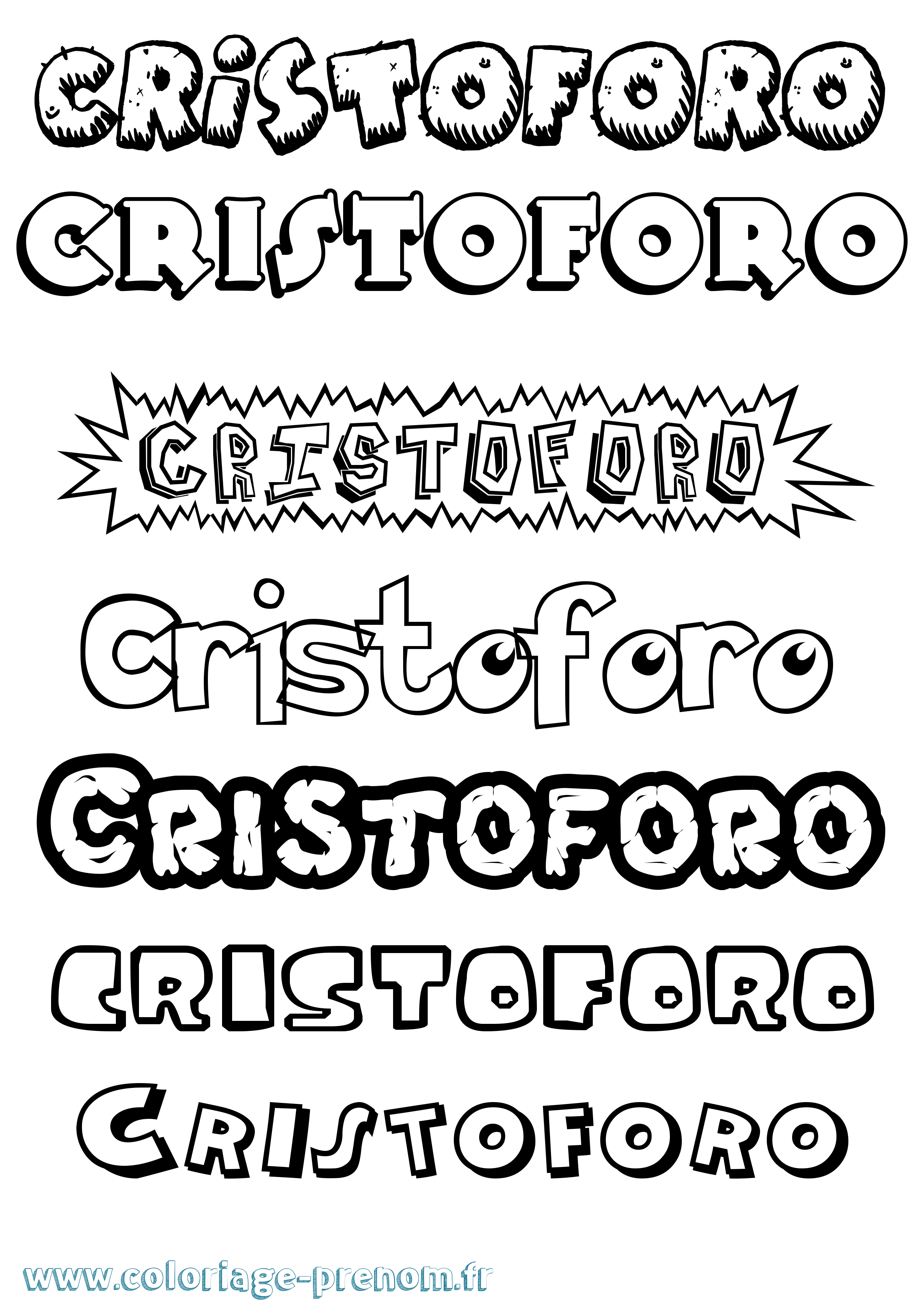 Coloriage Cristoforo Dessin Animé Coloriage prénom Cristoforo Dessin Animé