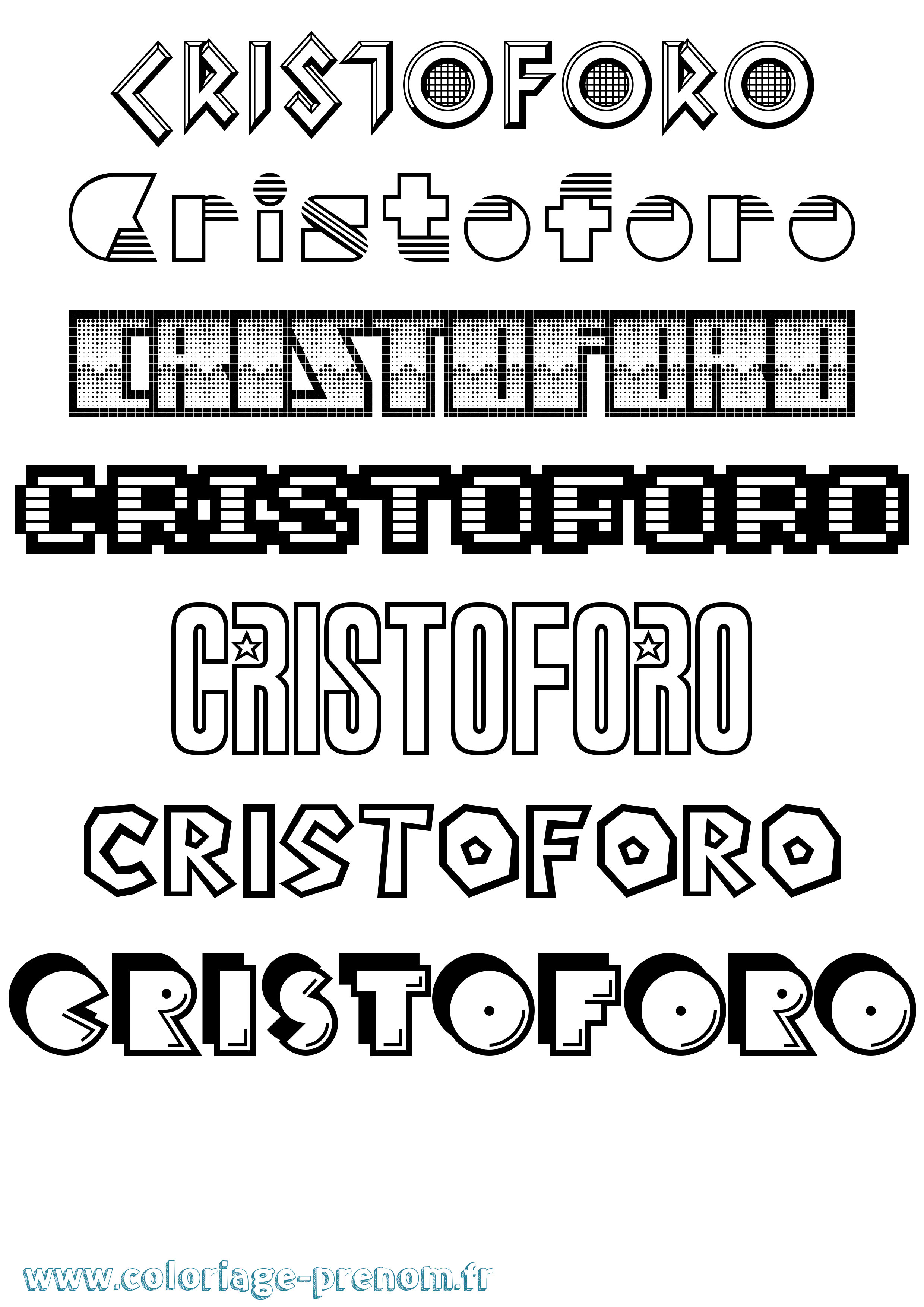 Coloriage Cristoforo Jeux Vidéos Coloriage prénom Cristoforo Jeux Vidéos
