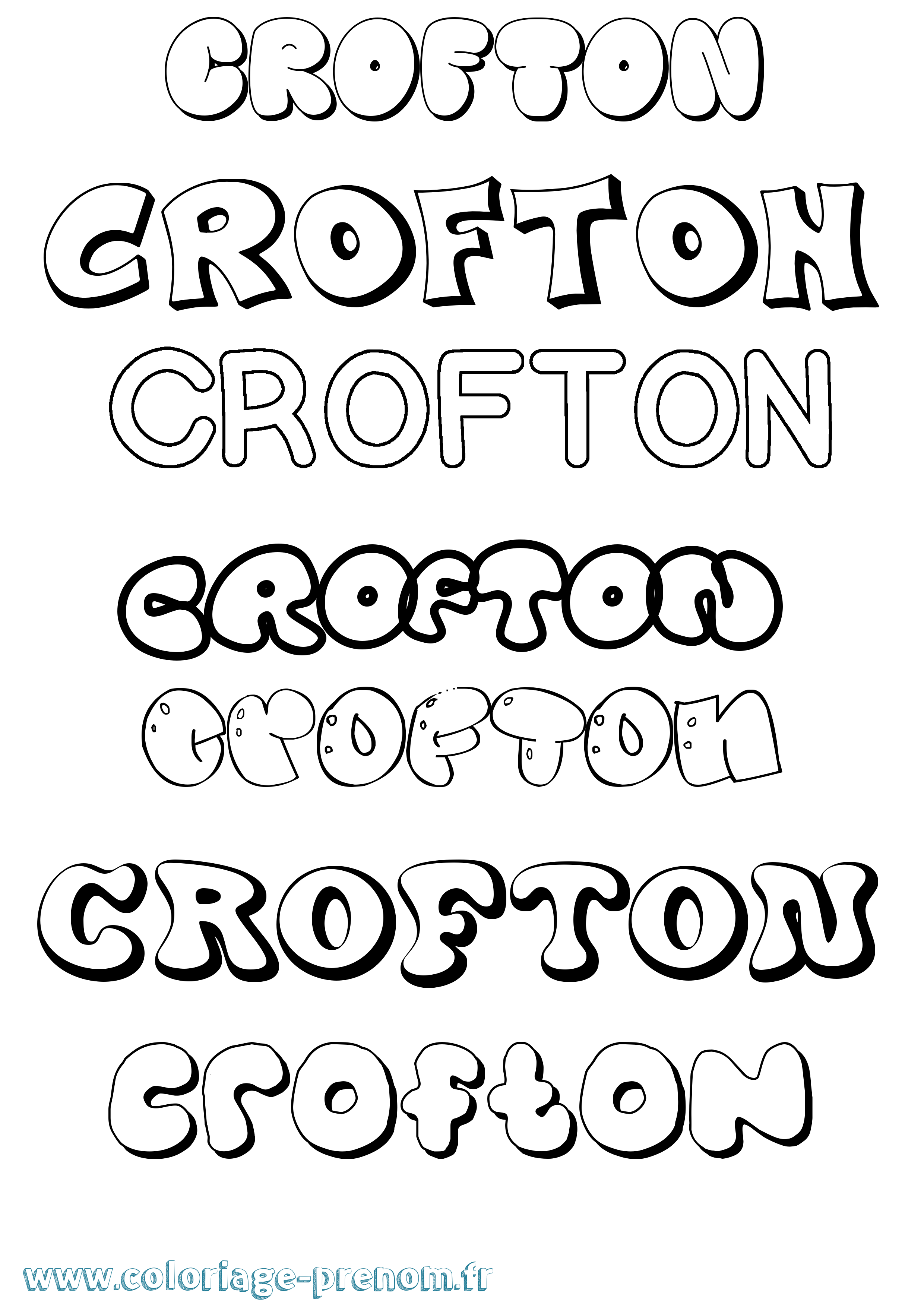 Coloriage Crofton Bubble Coloriage prénom Crofton Bubble
