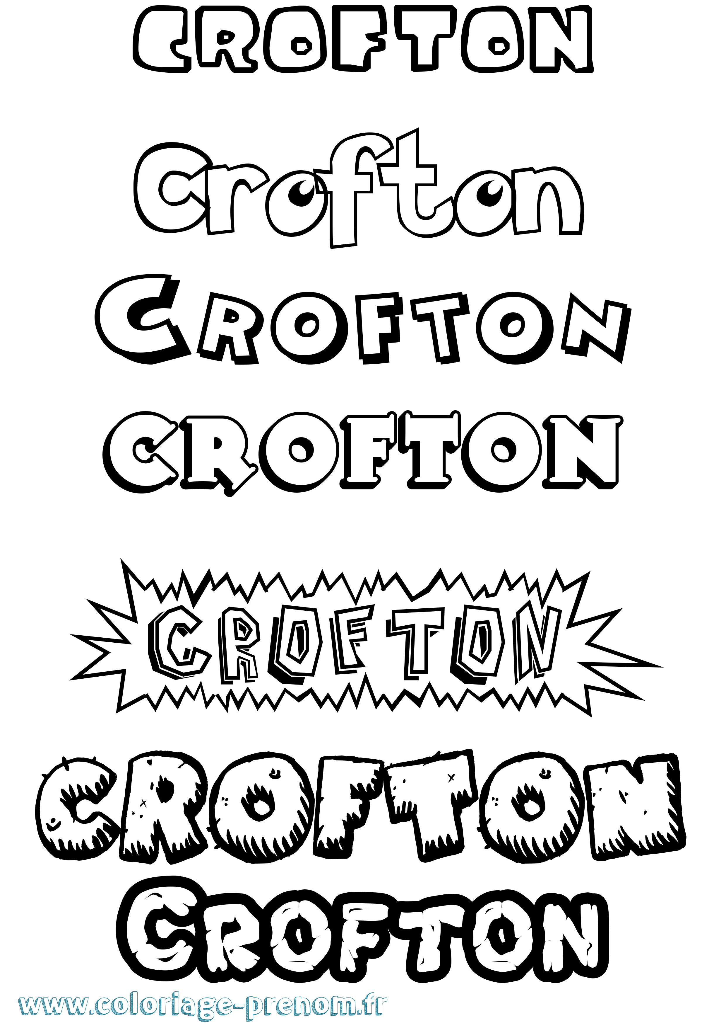 Coloriage Crofton Dessin Animé Coloriage prénom Crofton Dessin Animé