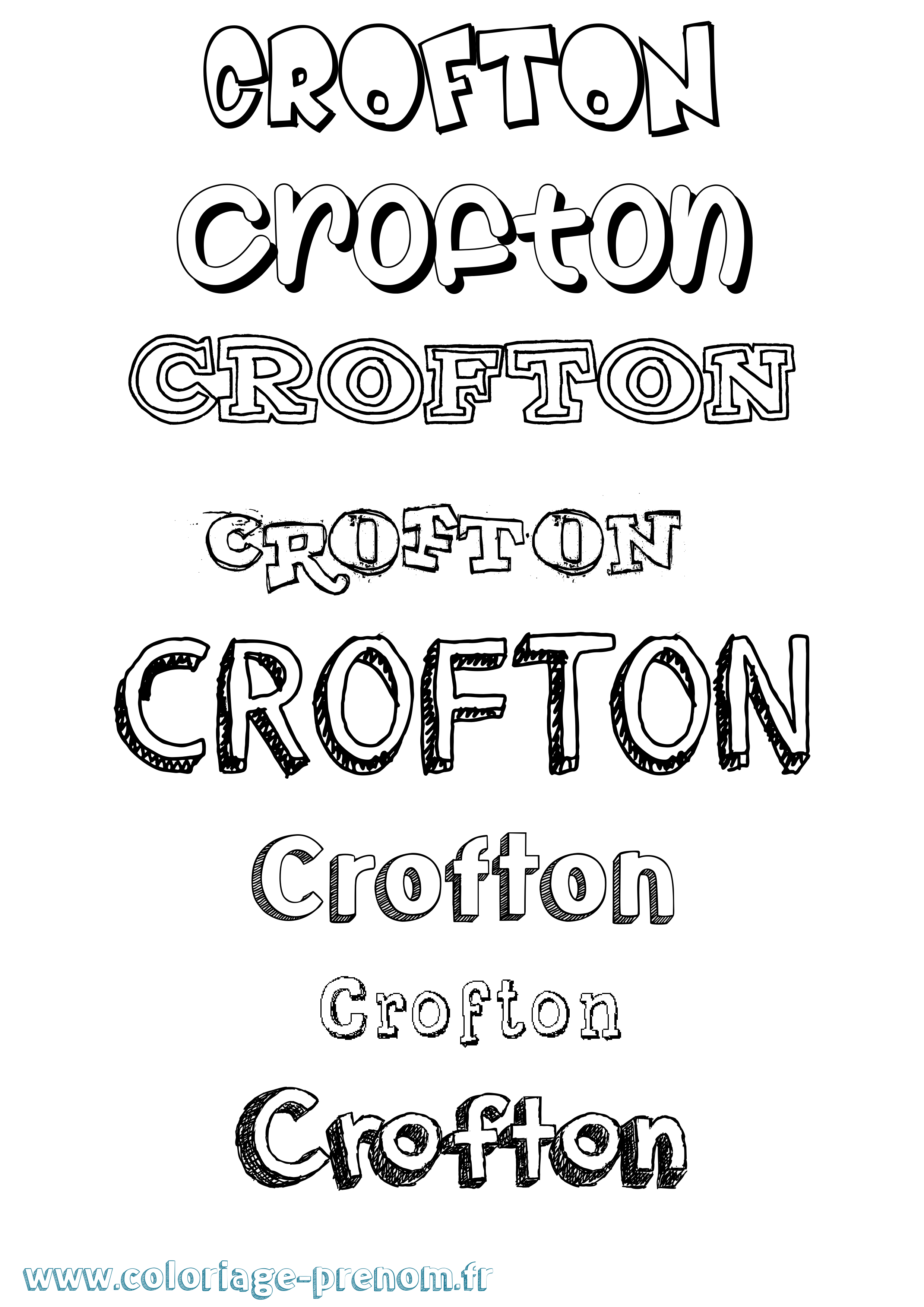 Coloriage Crofton Dessiné Coloriage prénom Crofton Dessiné