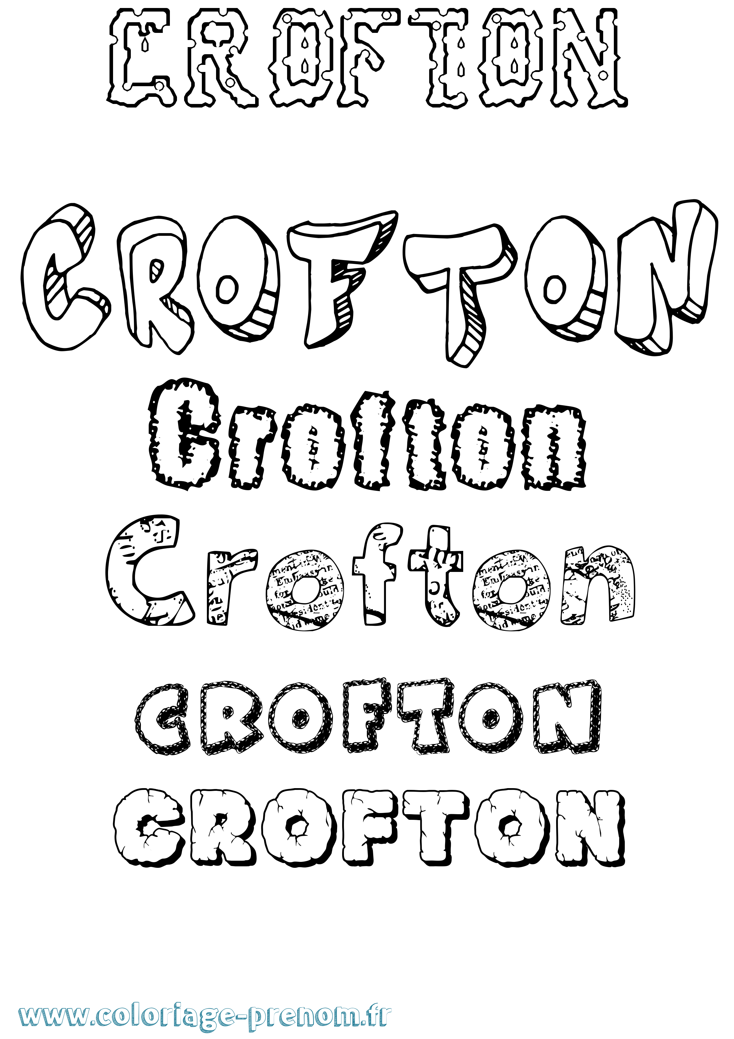 Coloriage Crofton Destructuré Coloriage prénom Crofton Destructuré