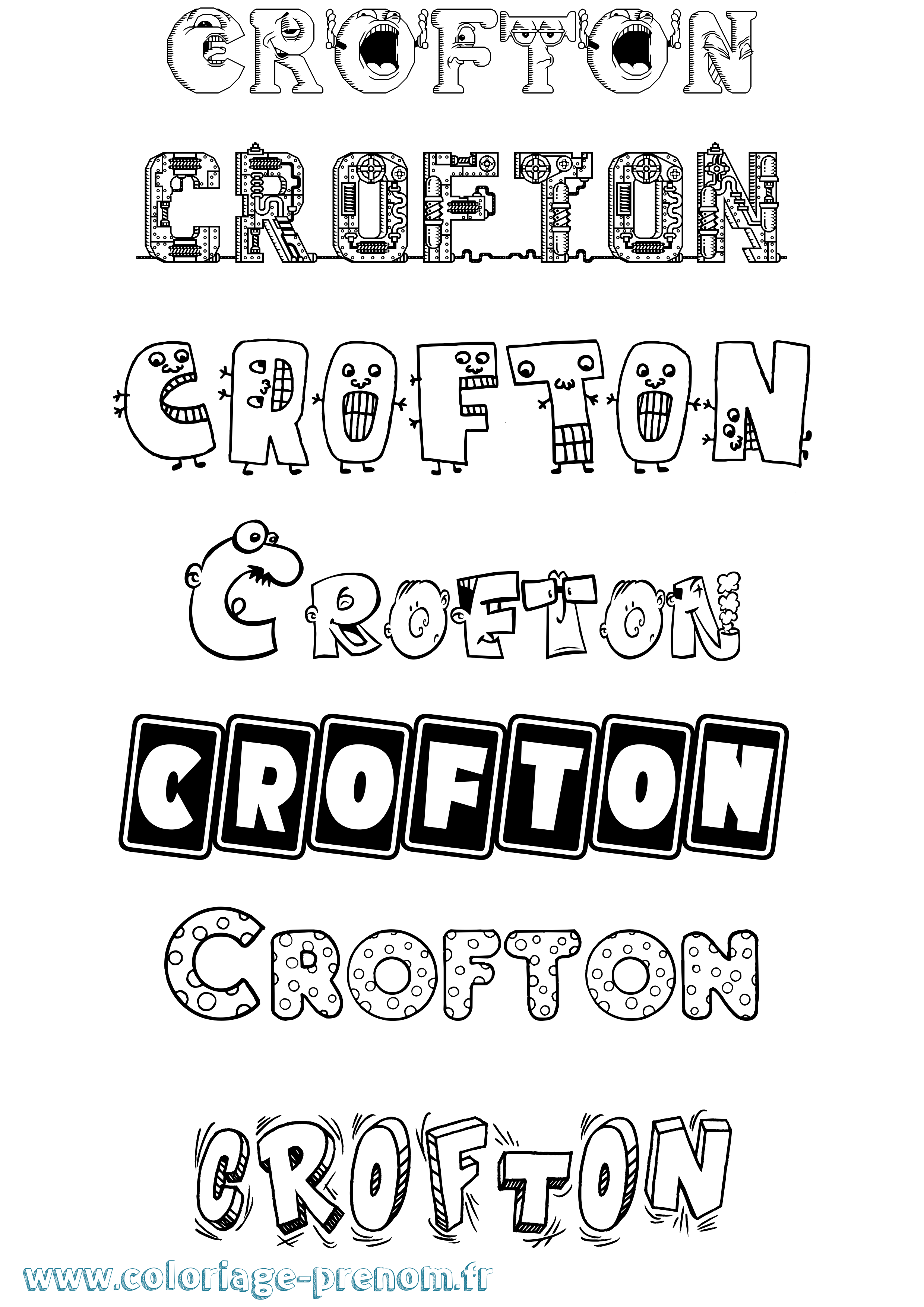 Coloriage Crofton Fun Coloriage prénom Crofton Fun