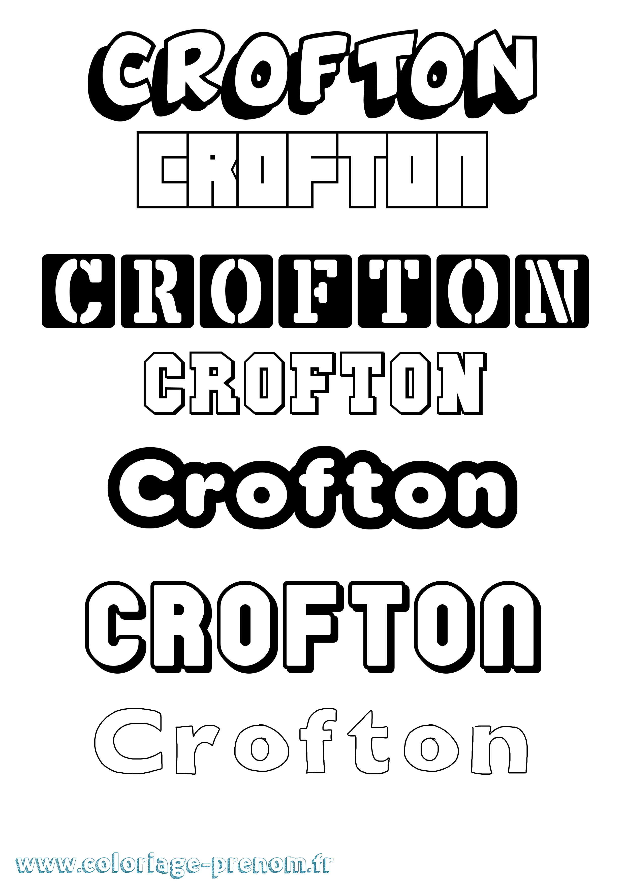 Coloriage Crofton Simple Coloriage prénom Crofton Simple
