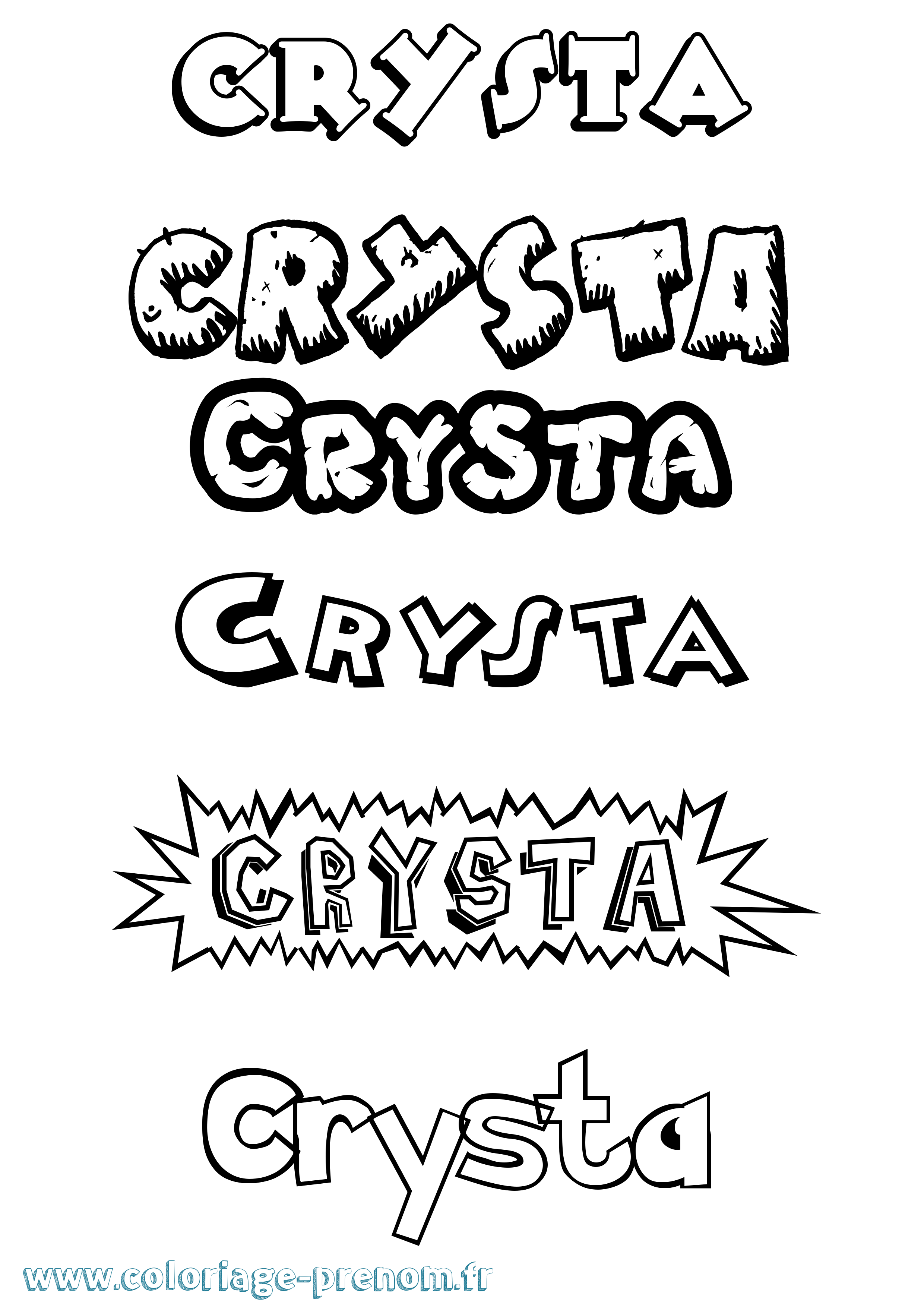 Coloriage Crysta Dessin Animé Coloriage prénom Crysta Dessin Animé
